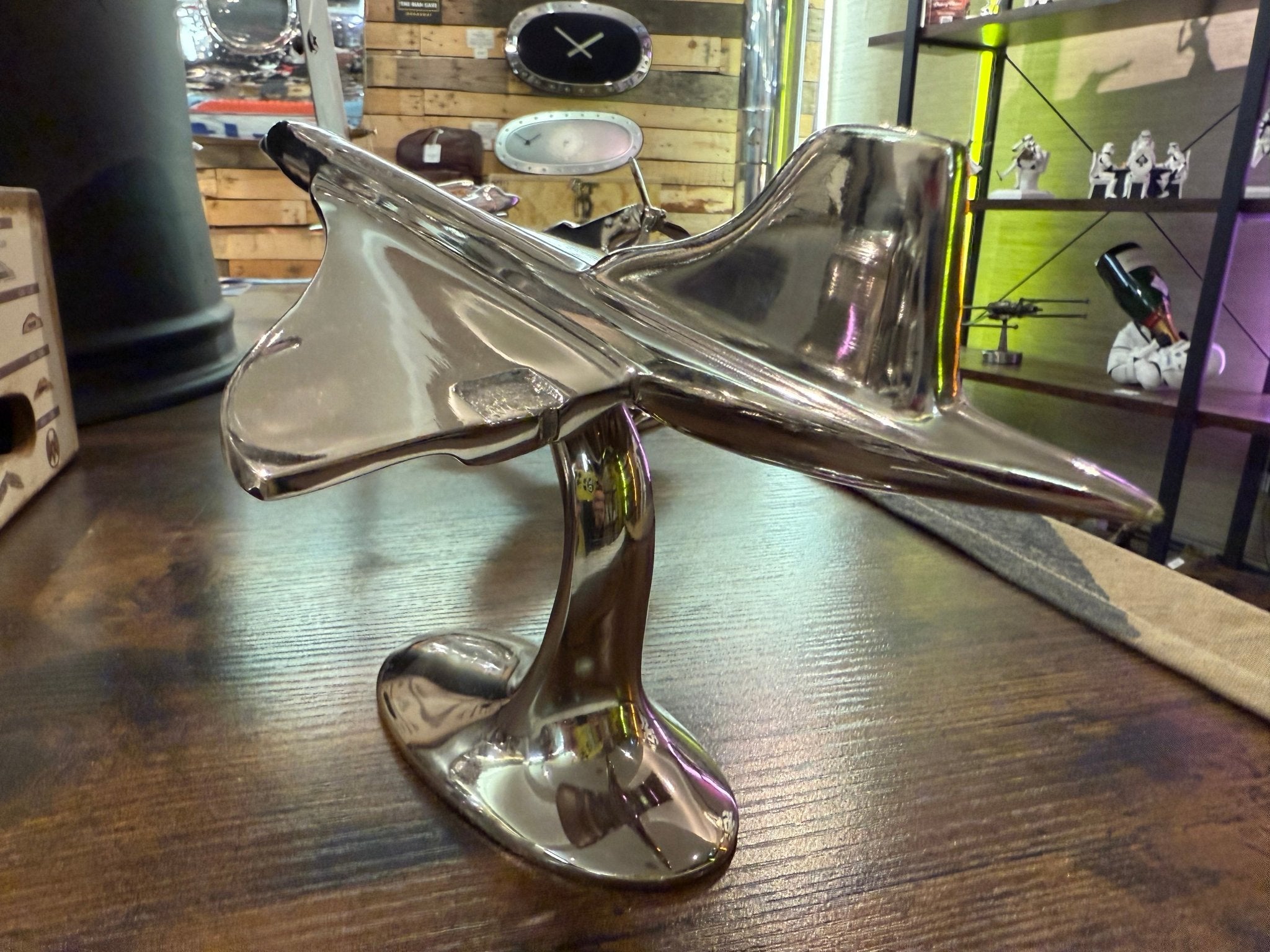 Polished Metal Concorde Aircraft Airplane Model Desk 30cm Piece - The Man Cave Broadway