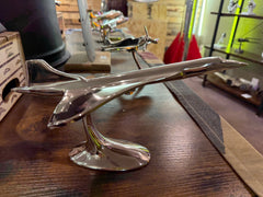 Polished Metal Concorde Aircraft Airplane Model Desk 30cm Piece - The Man Cave Broadway