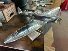 Polished Spitfire AirCraft / Airplane Desk Model - 36cm - The Man Cave Broadway