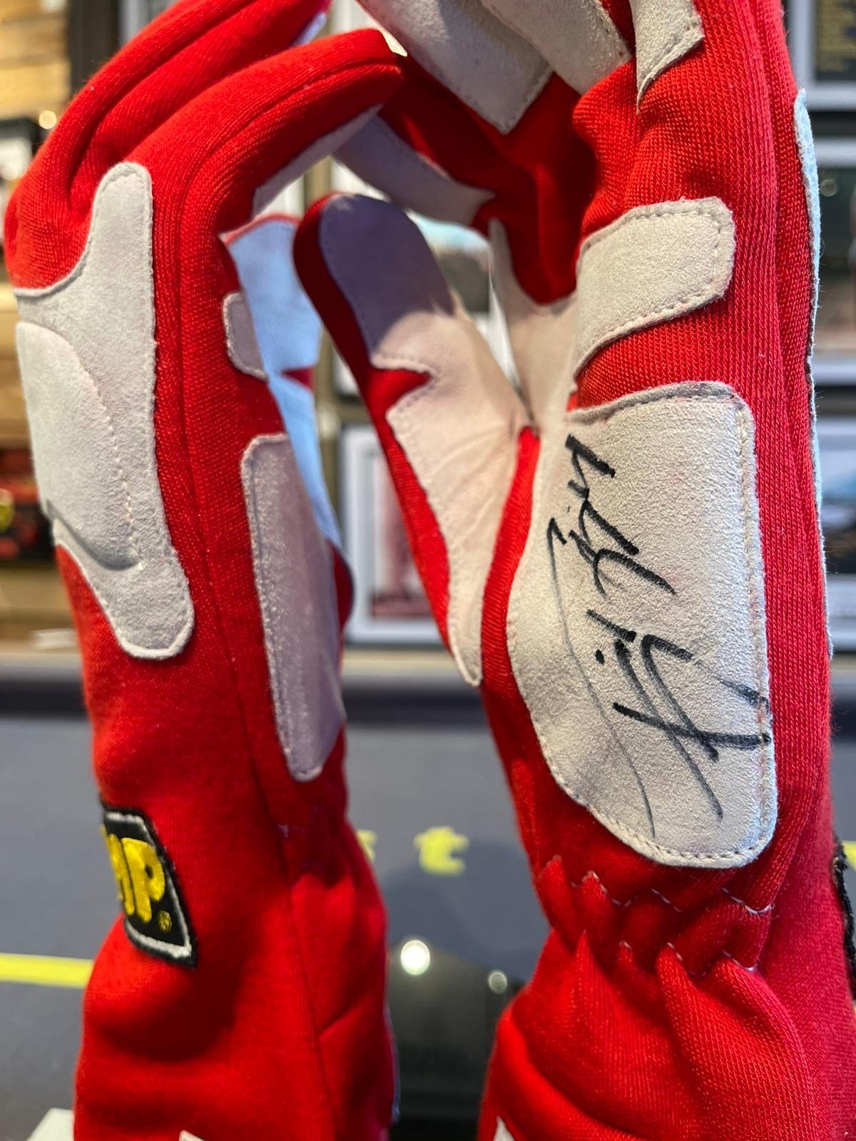 £POA - Michael Schumacher Signed Genuine 2006 OMP Race Gloves in Display Case - The Man Cave Broadway