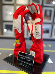 £POA - Michael Schumacher Signed Genuine 2006 OMP Race Gloves in Display Case - The Man Cave Broadway