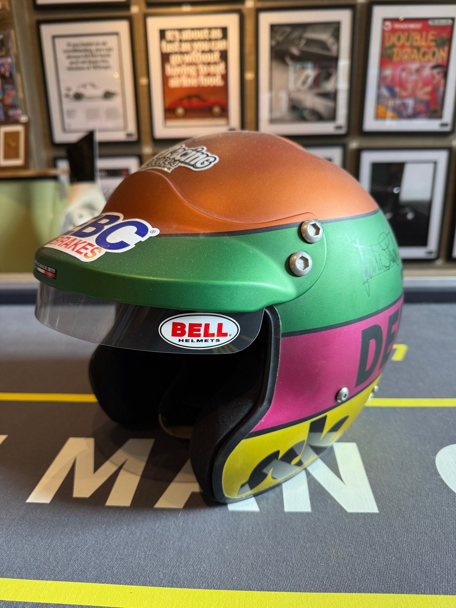 Sir Jackie Stewart Signed - Steve Deeks Helmet - The Man Cave Broadway