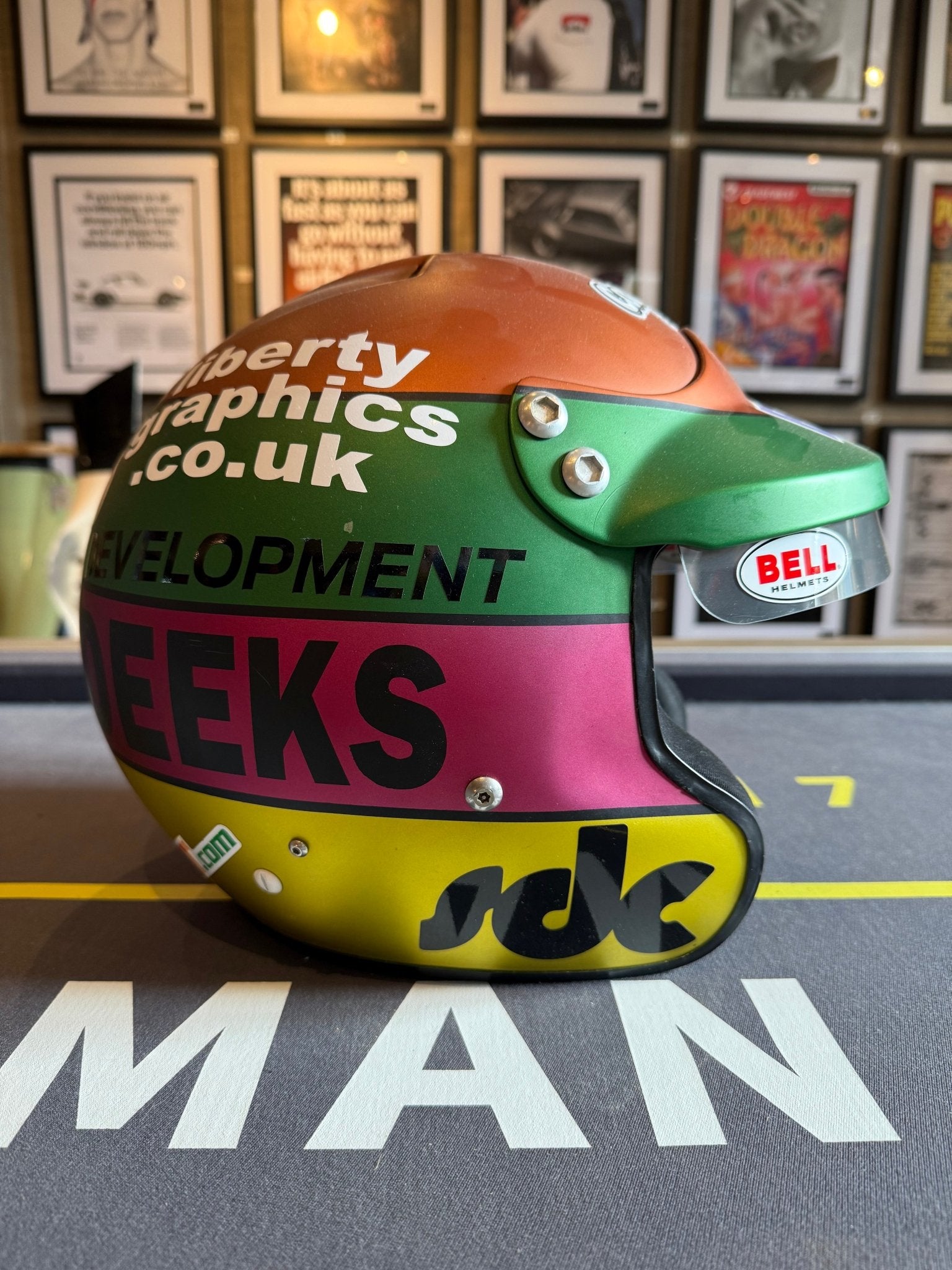 Sir Jackie Stewart Signed - Steve Deeks Helmet - The Man Cave Broadway