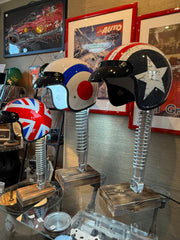 Union Jack Motorcycle Helmet and Damper Lamp - The Man Cave Broadway