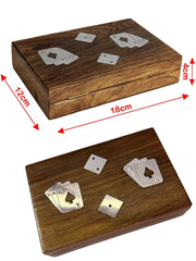 WOODEN CARD & DICE BOX SET / PERFECT GIFT - The Man Cave Broadway