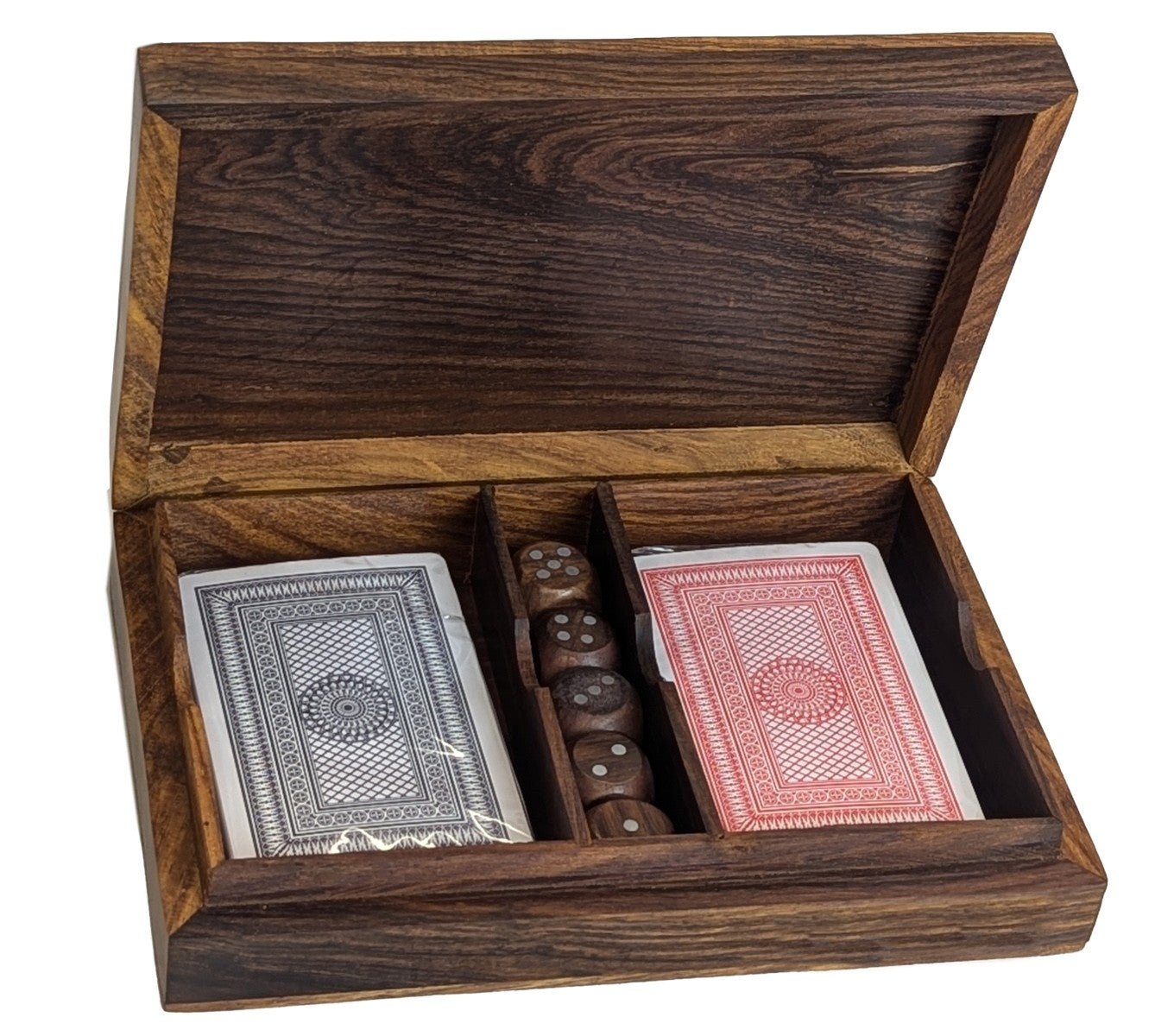 WOODEN CARD & DICE BOX SET / PERFECT GIFT - The Man Cave Broadway