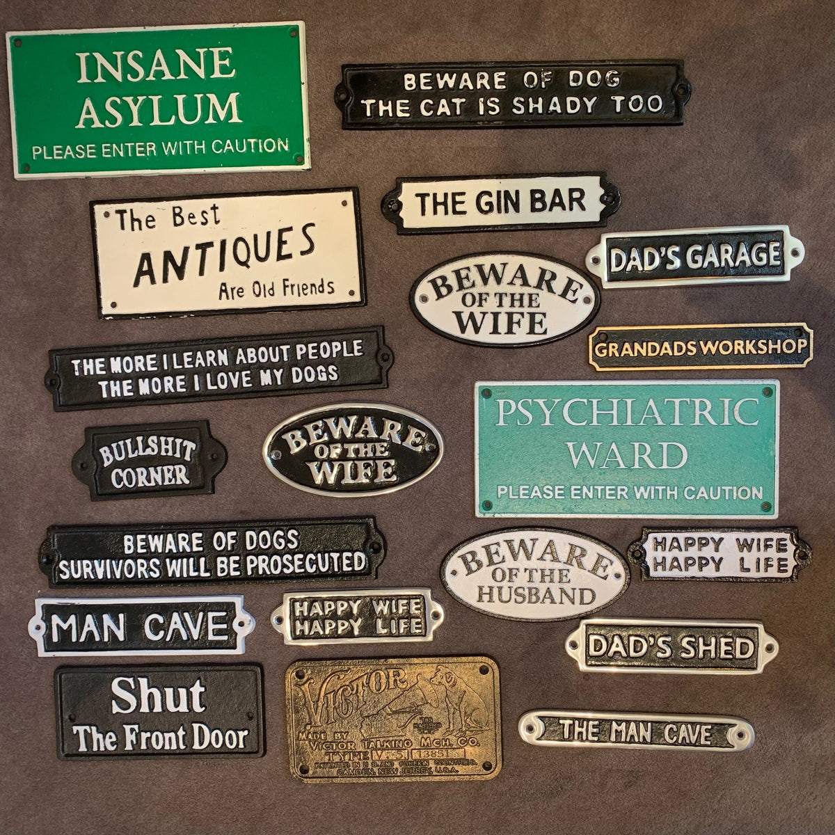 Cast Iron Funny Signs