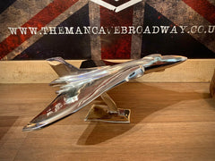 Large Polished Aluminium Planes Models / Vulcan / Concorde