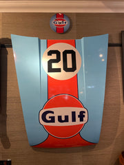Classic ‘Gulf Racing’ GENUINE G-Series Porsche Bonnet Art / Man Cave Art