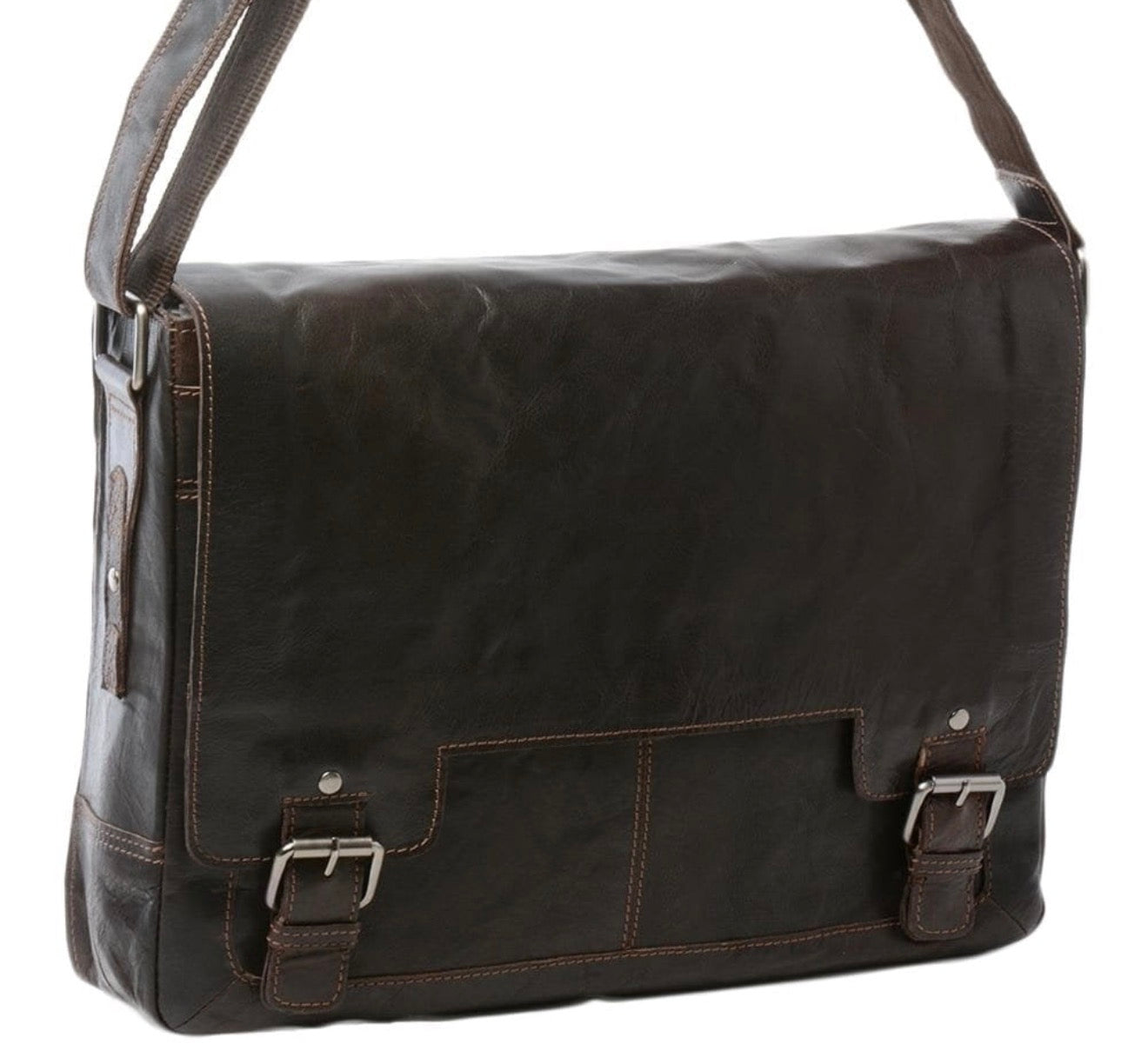 Men’s Large Messenger Leather Laptop Bag     8343