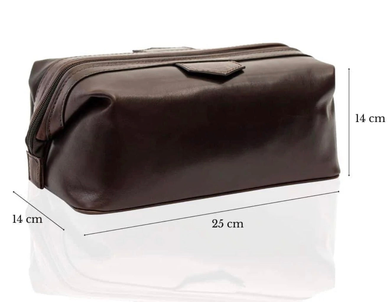 MENS LEATHER TUSCAN TRAVEL TOILETRY WASHBAG / WASH BAG