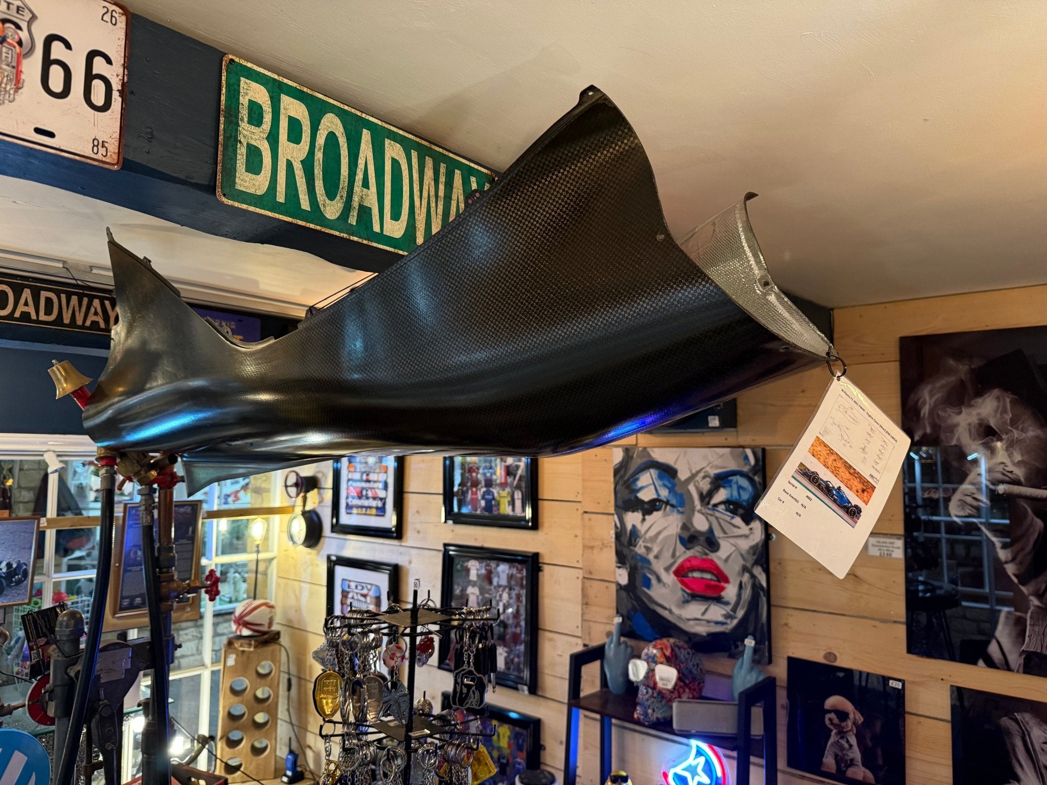 2022 Williams F1 Engine Cover in Bare Carbon Fibre - The Man Cave Broadway