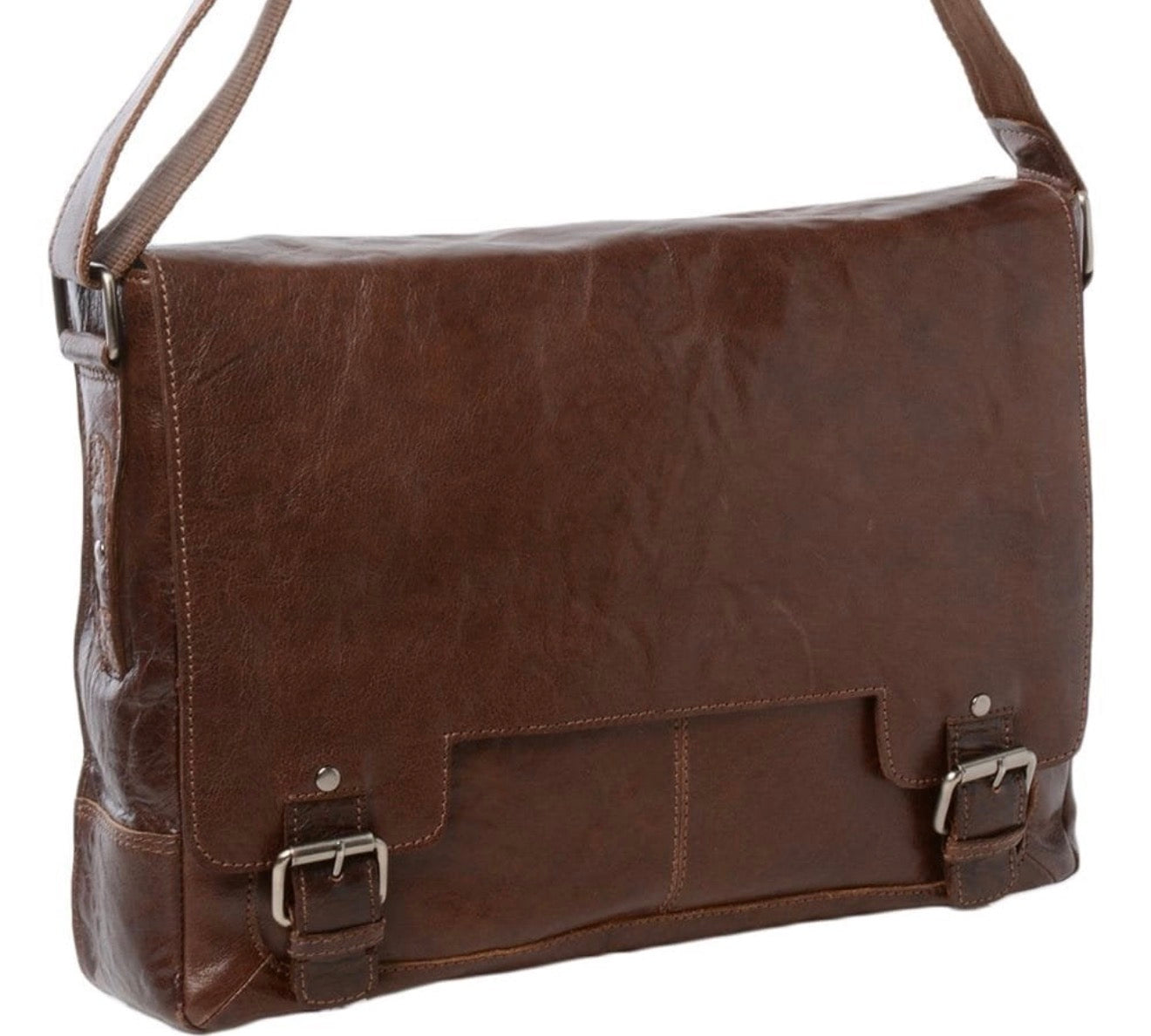 Men’s Large Messenger Leather Laptop Bag     8343