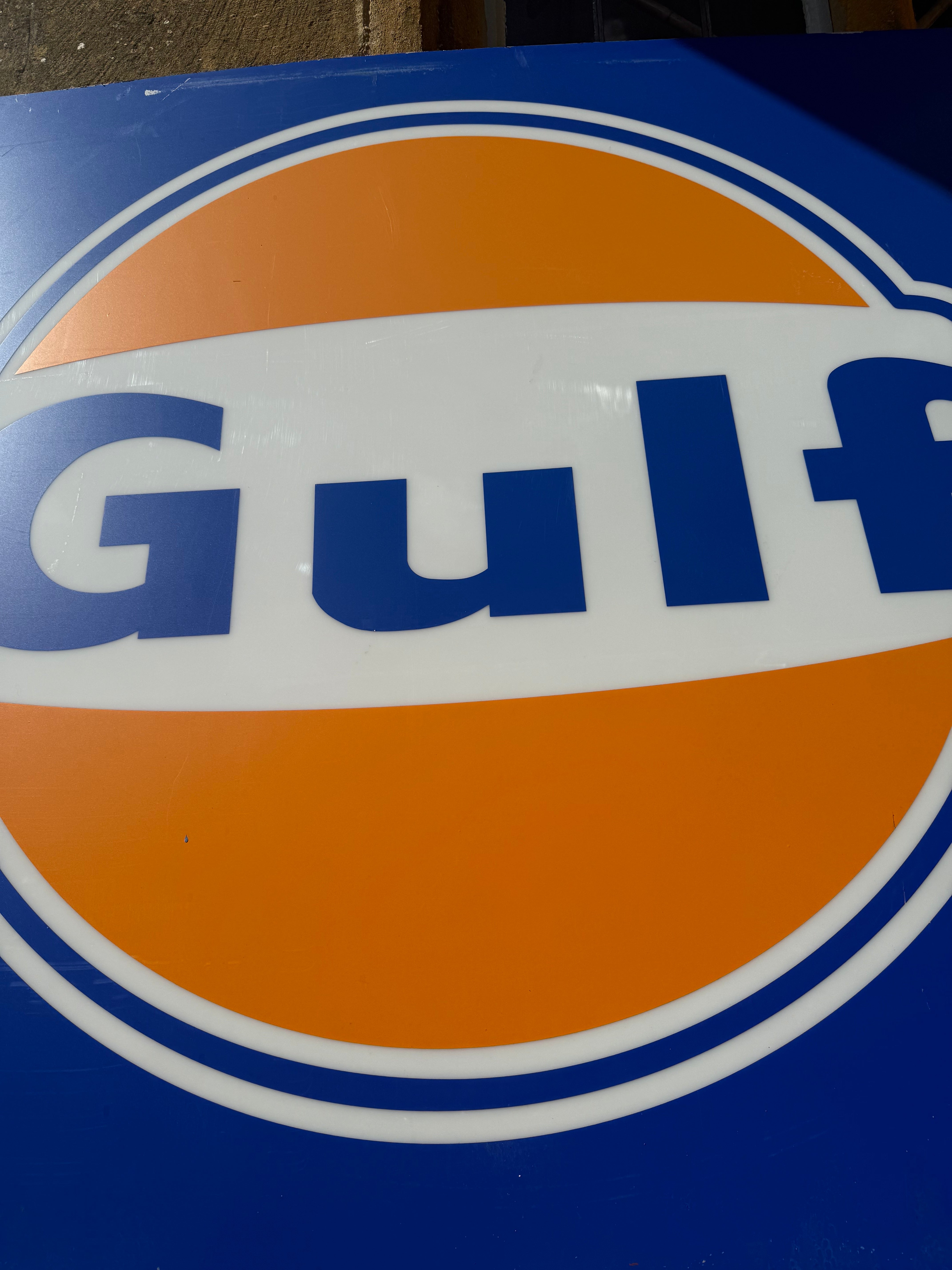 HUGE Genuine Gulf Petrol Forecourt Sign