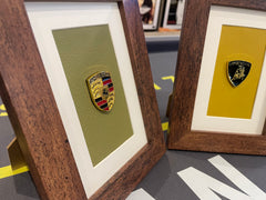 Porsche, Ferrari or Lamborghini Badge Framed Art