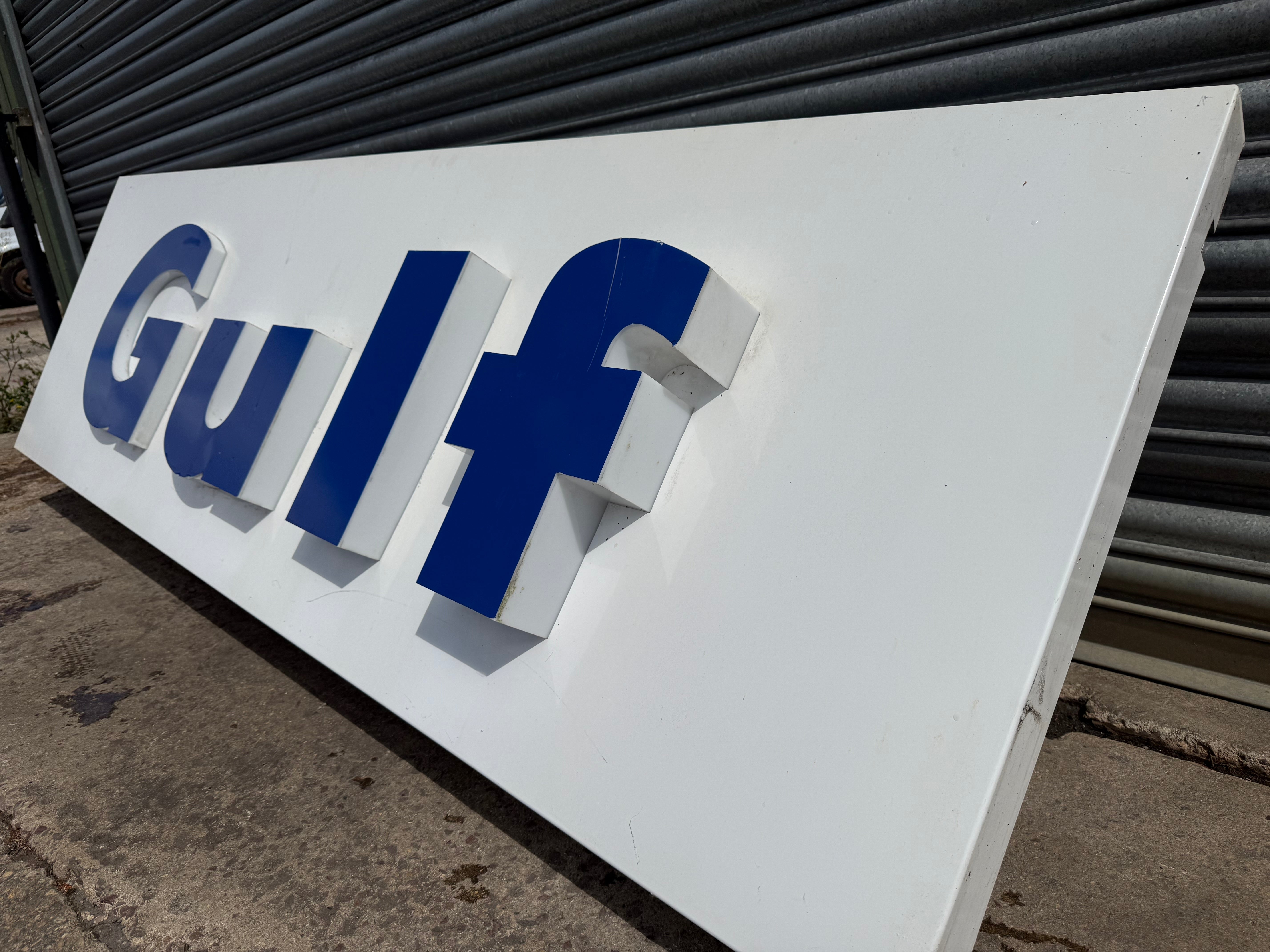 HUGE Original Gulf Petrol Station Canopy Sign