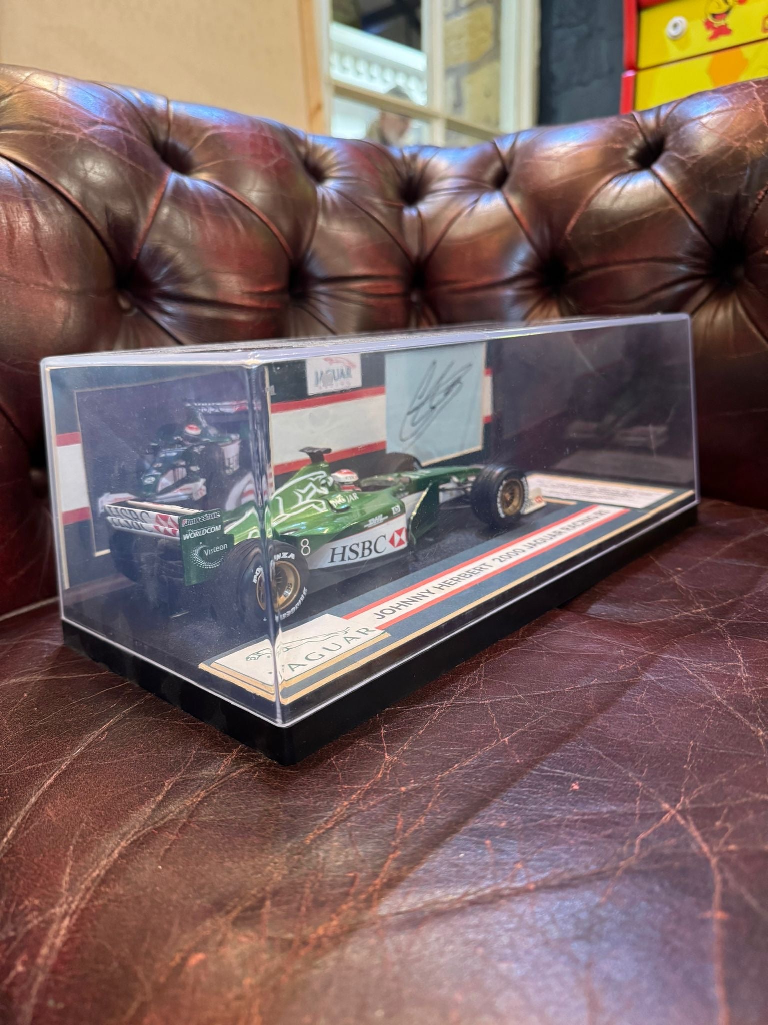 Johnny Herbert Signed 1:18 Scale Jaguar F1 Car Display Piece