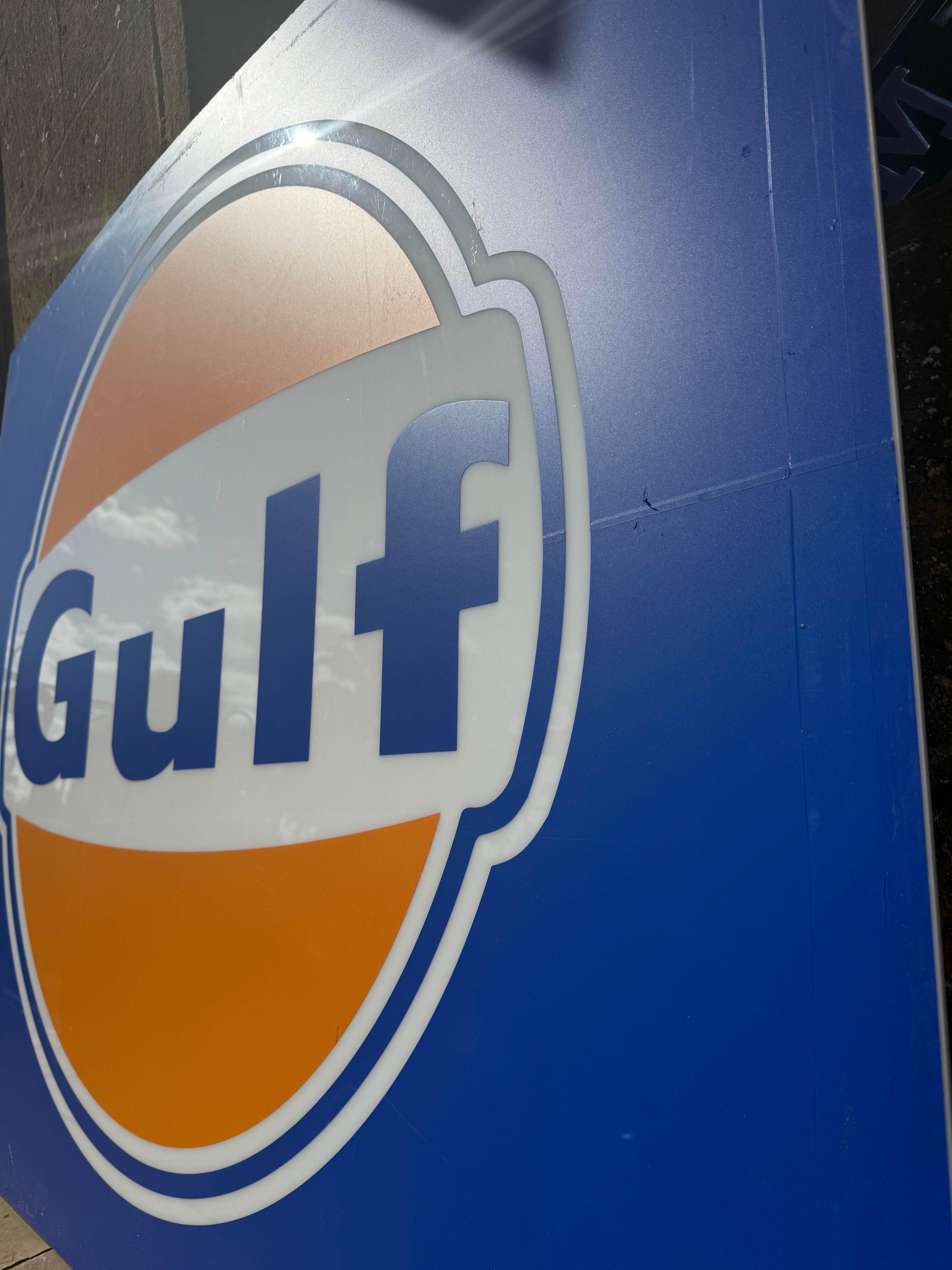 HUGE Genuine Gulf Petrol Forecourt Sign