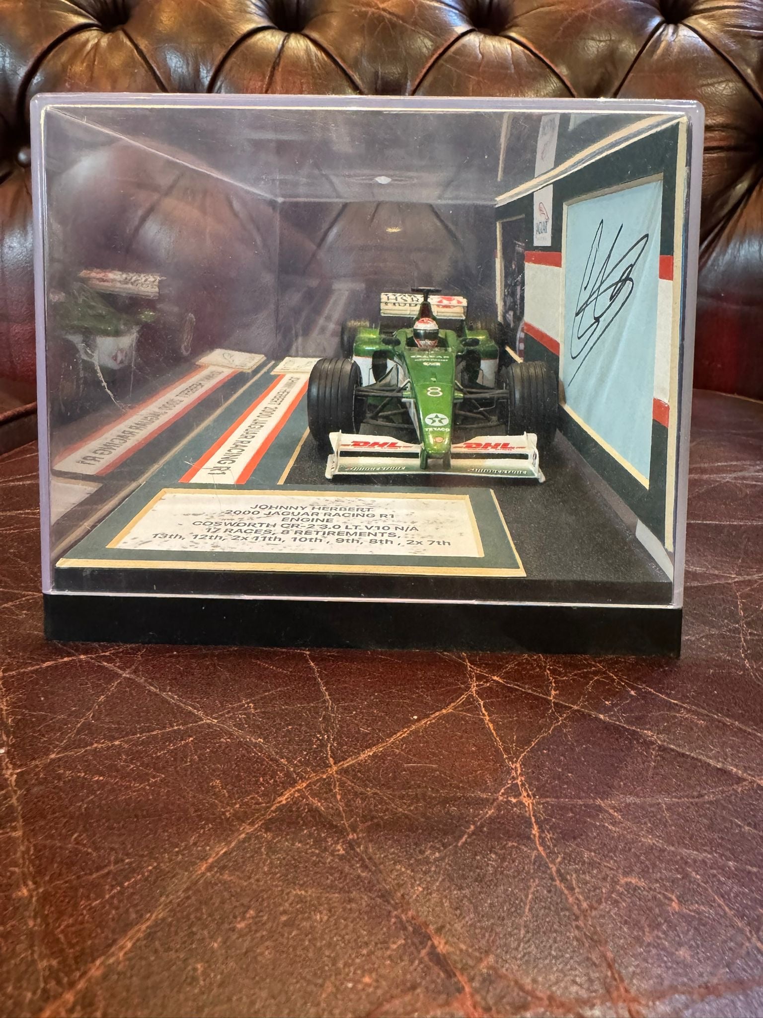 Johnny Herbert Signed 1:18 Scale Jaguar F1 Car Display Piece