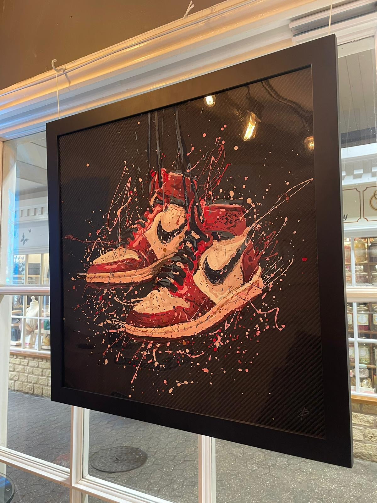 Hand Painted Nike Air Jordan Carbon Fibre Art