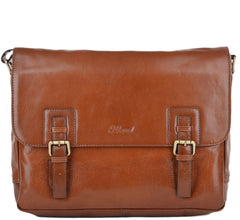 LEATHER MESSENGER LAP TOP BAG (jasper)