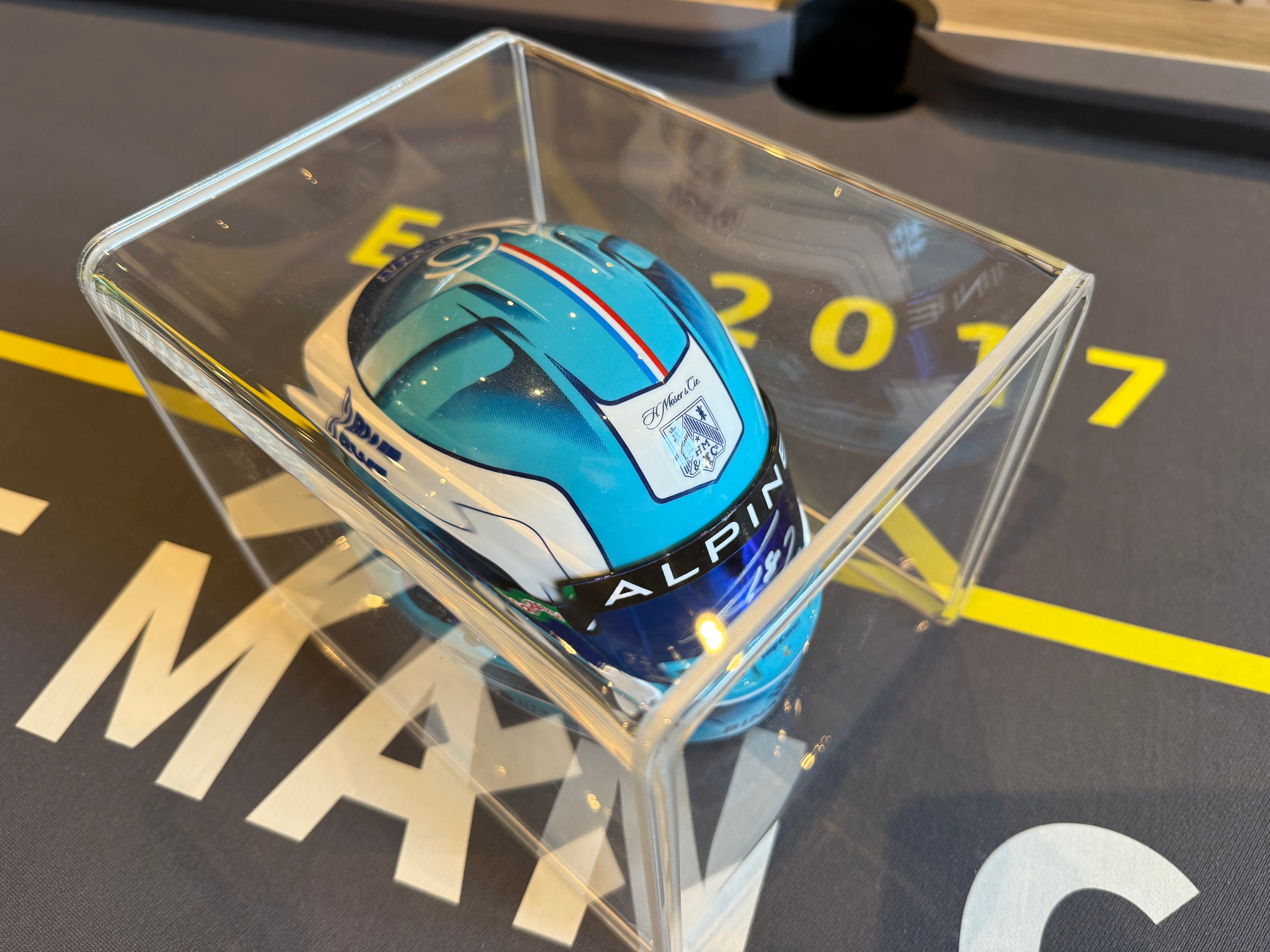 Pierre Gasley Signed Half Scale Helmet in Display Case