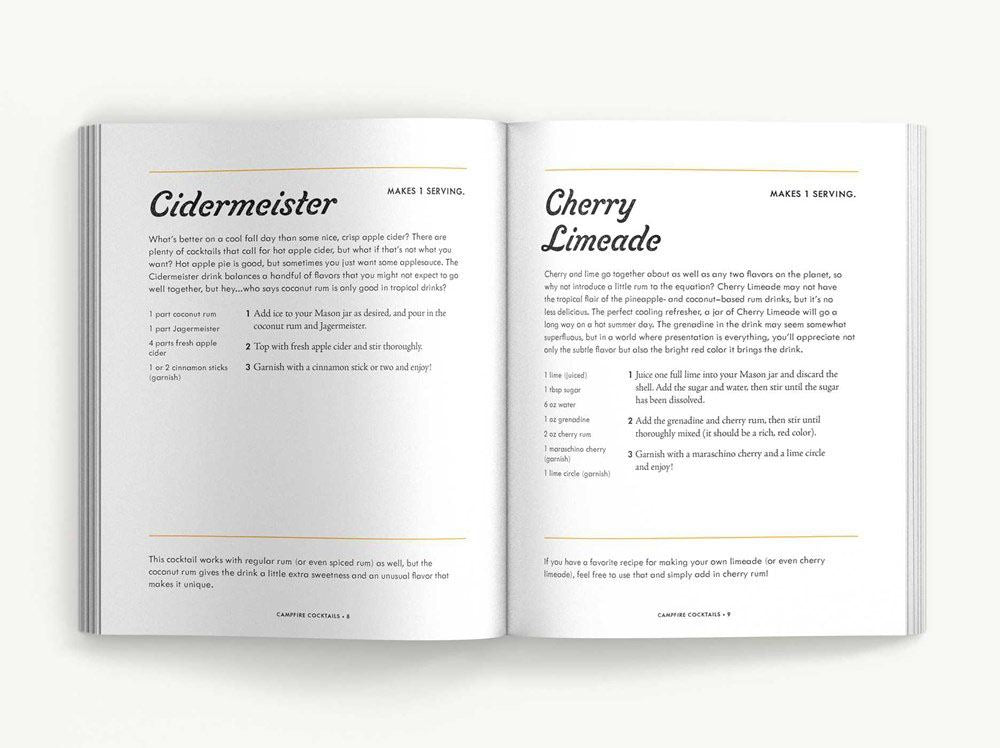 BOOK - CAMPFIRE COCKTAILS / DRINKS
