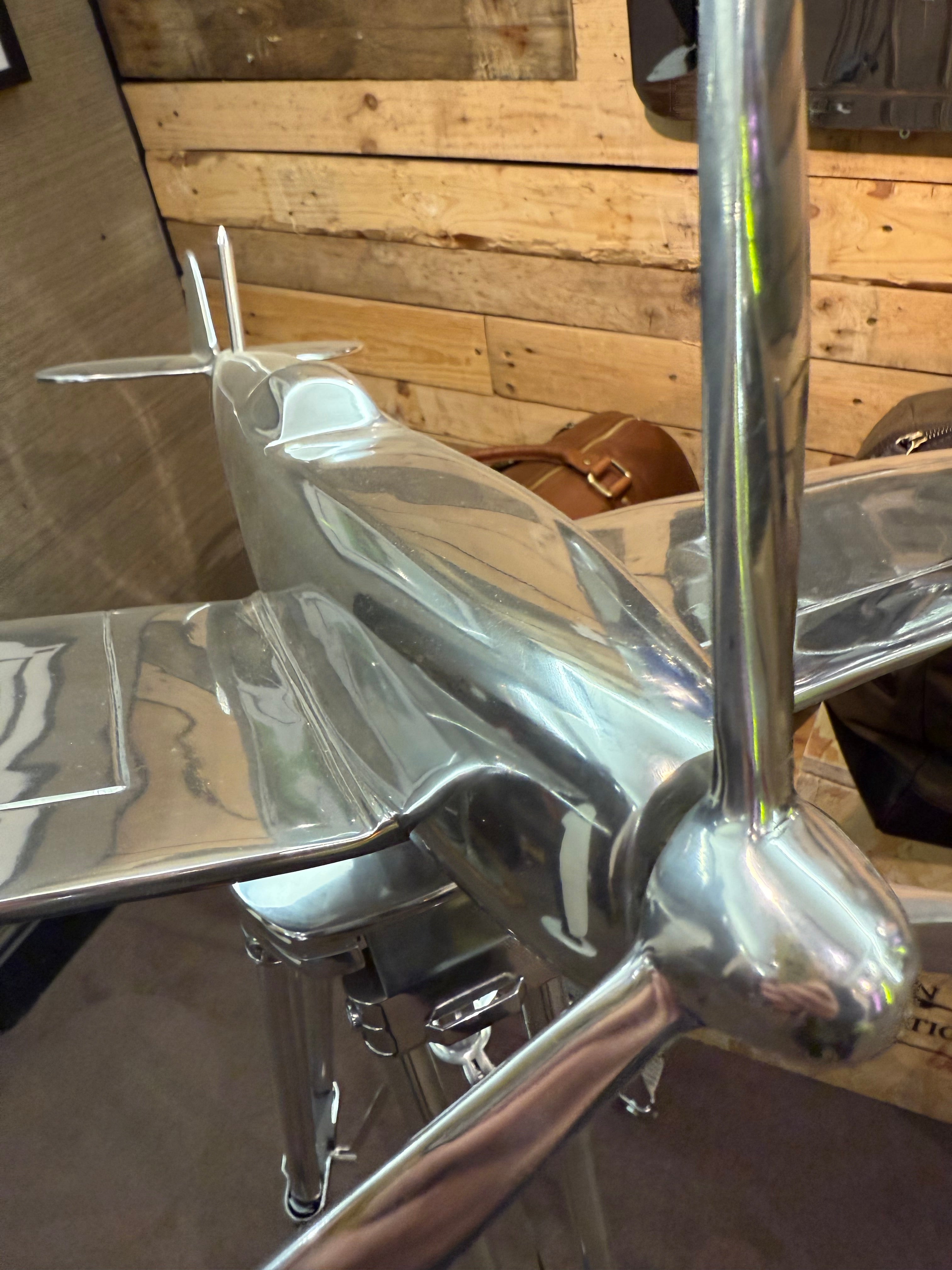 LARGE SPITFIRE AIRCRAFT / PLANE ON TRIPOD MODEL