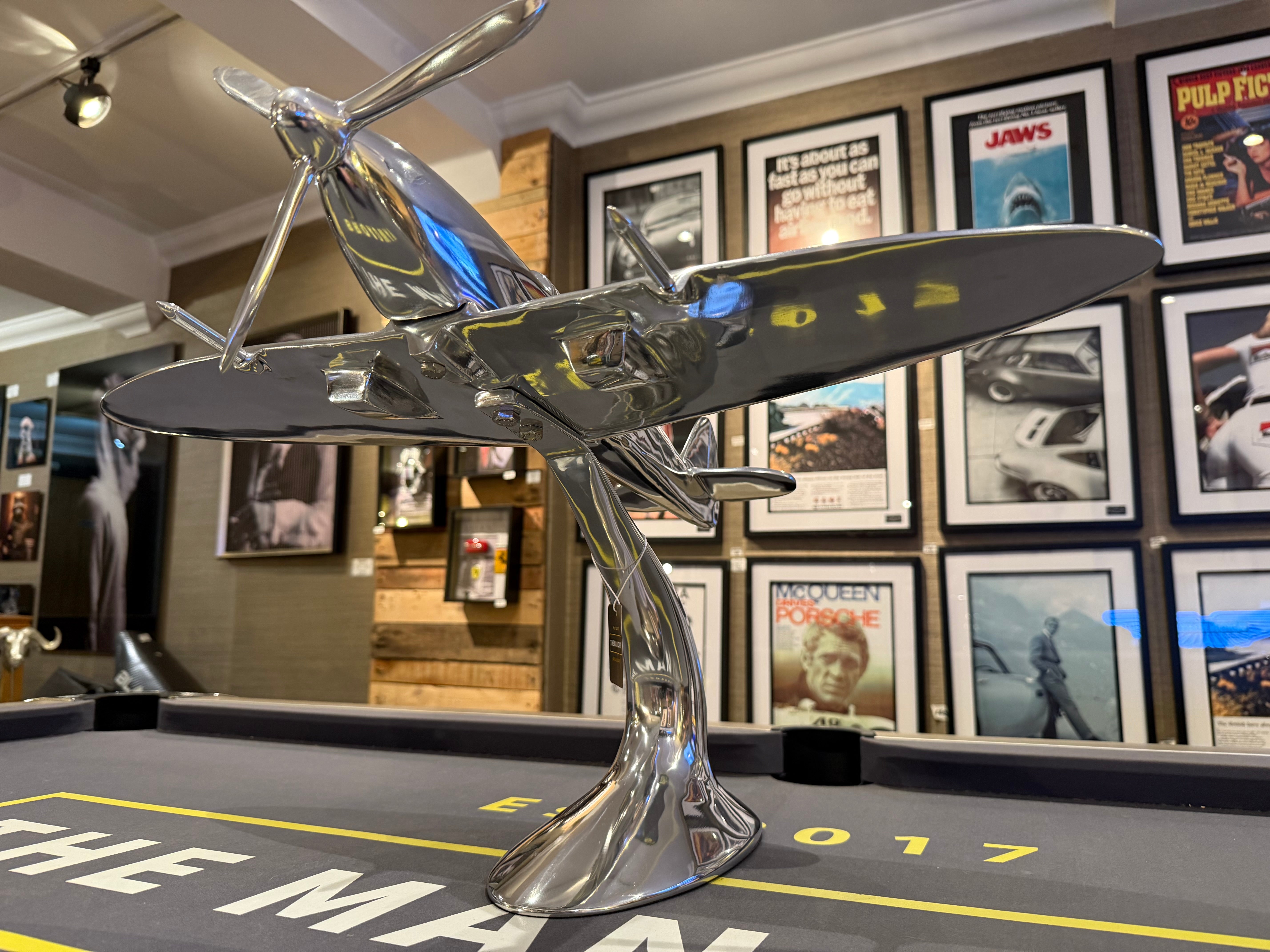 Large Polished Metal Spitfire