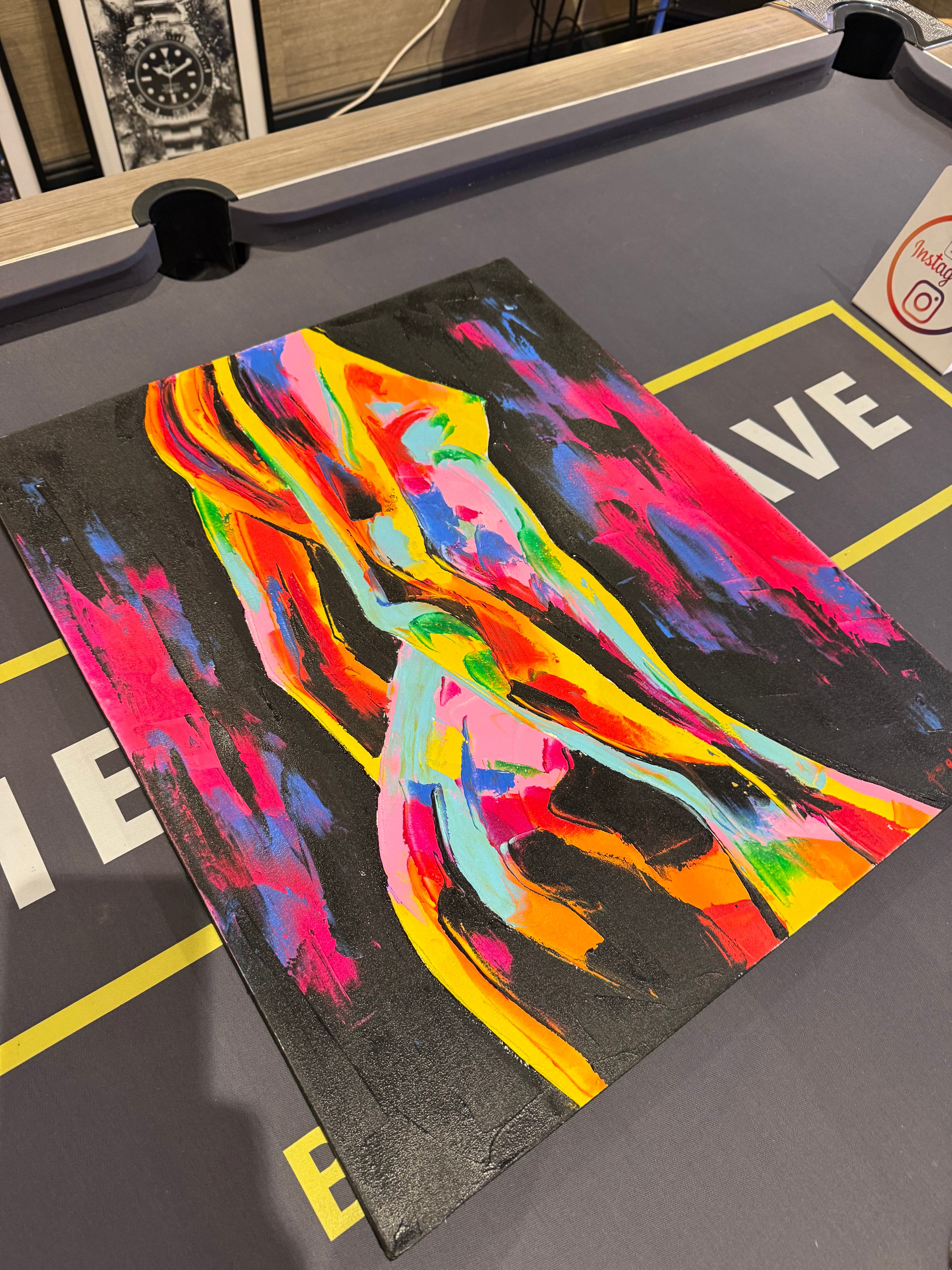 ‘Naked Neon’ Abstract Hand Painted Artwork