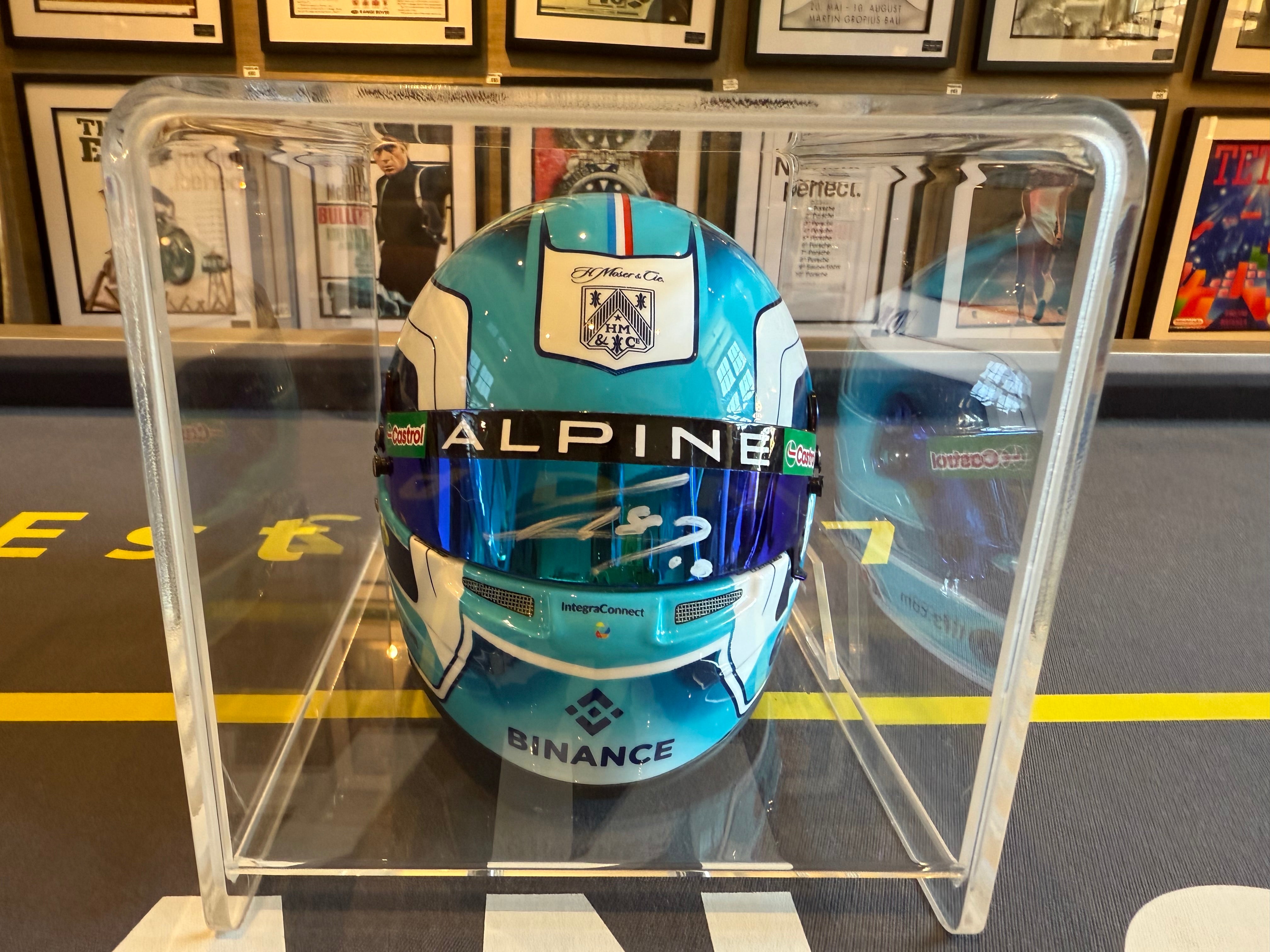 Pierre Gasley Signed Half Scale Helmet in Display Case