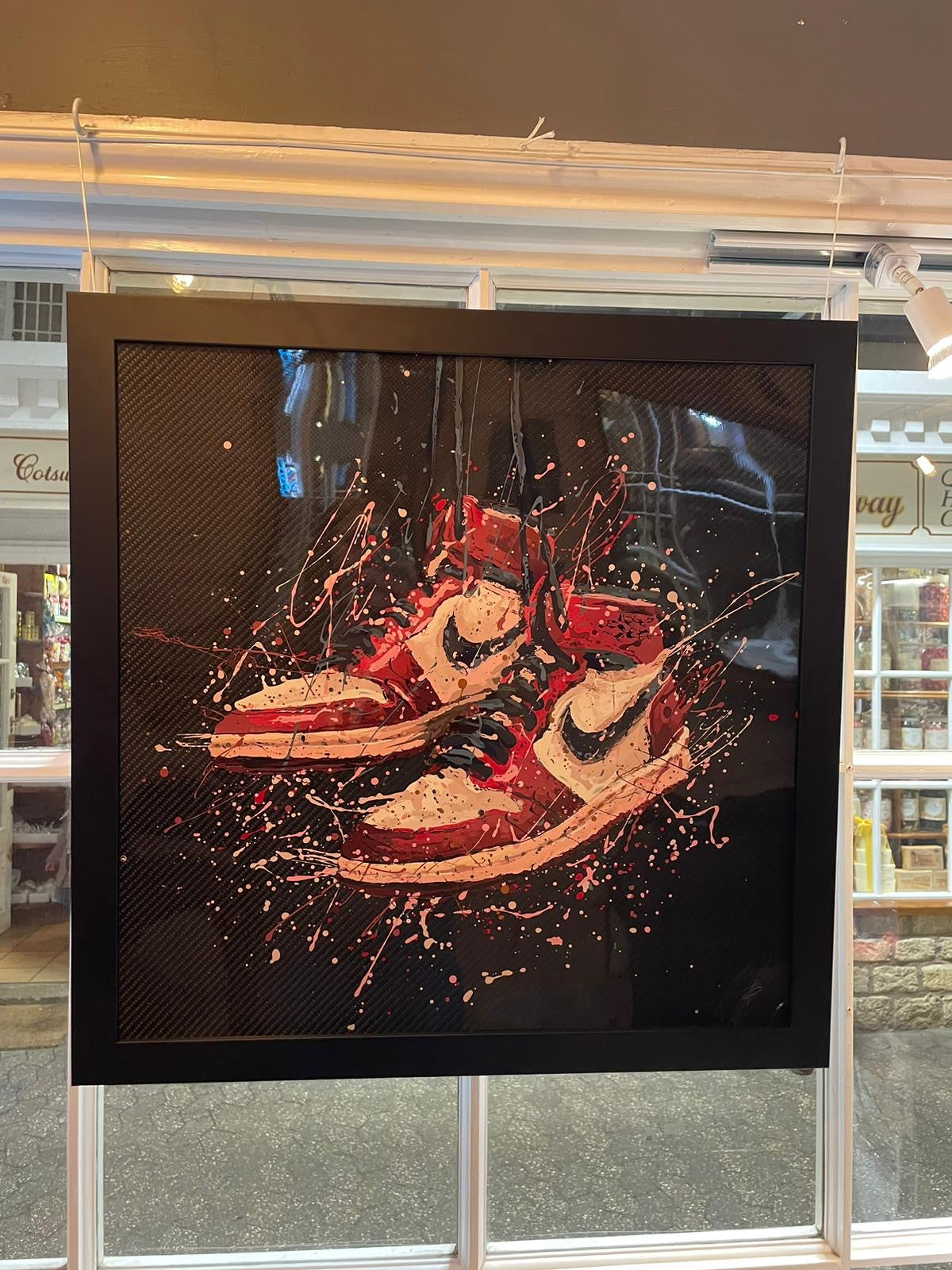 Hand Painted Nike Air Jordan Carbon Fibre Art