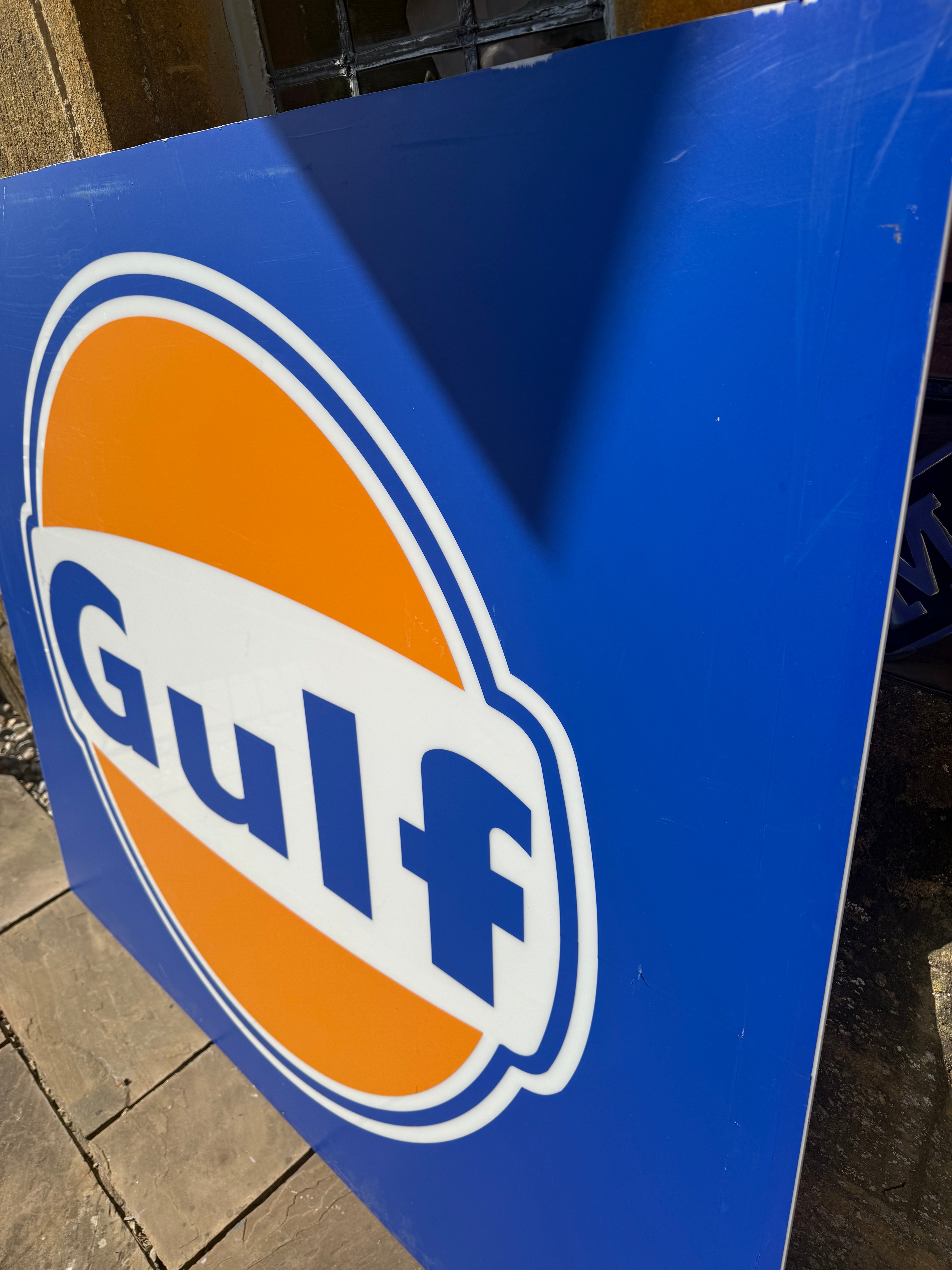 HUGE Genuine Gulf Petrol Forecourt Sign