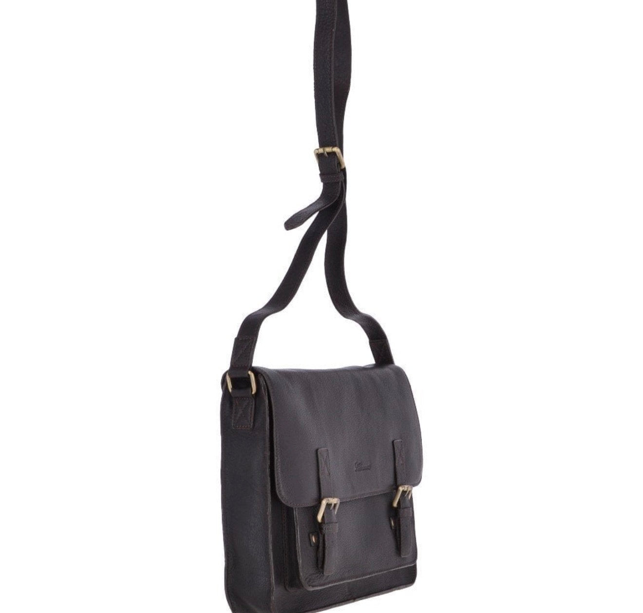 VEGAN LEATHER MESSENGER LAPTOP BAG (Brown Josh)