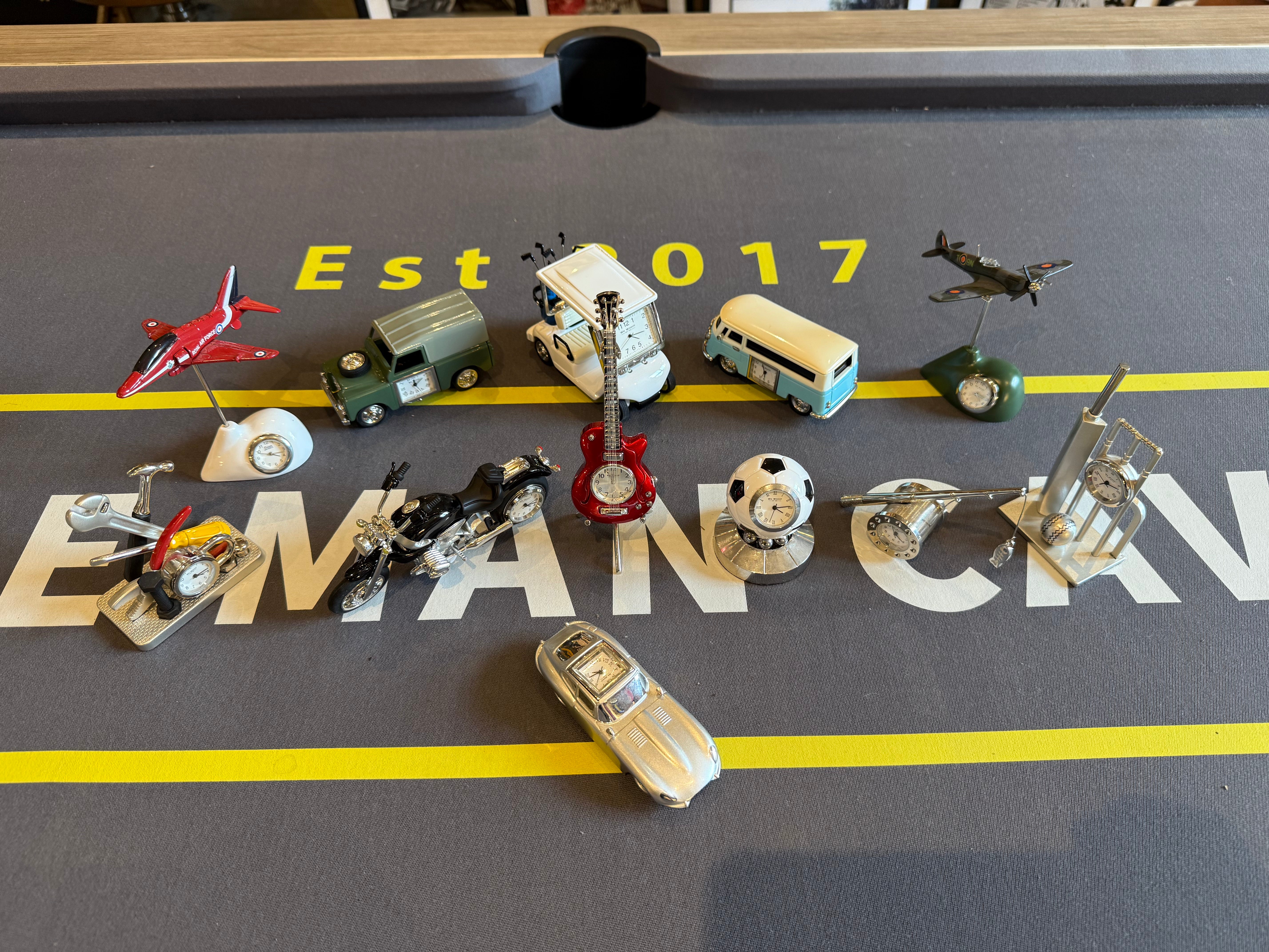 Desk Clocks - Cars, Planes, Sports