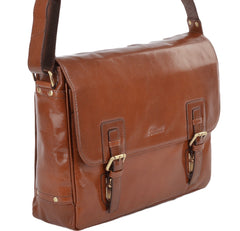 LEATHER MESSENGER LAP TOP BAG (jasper)