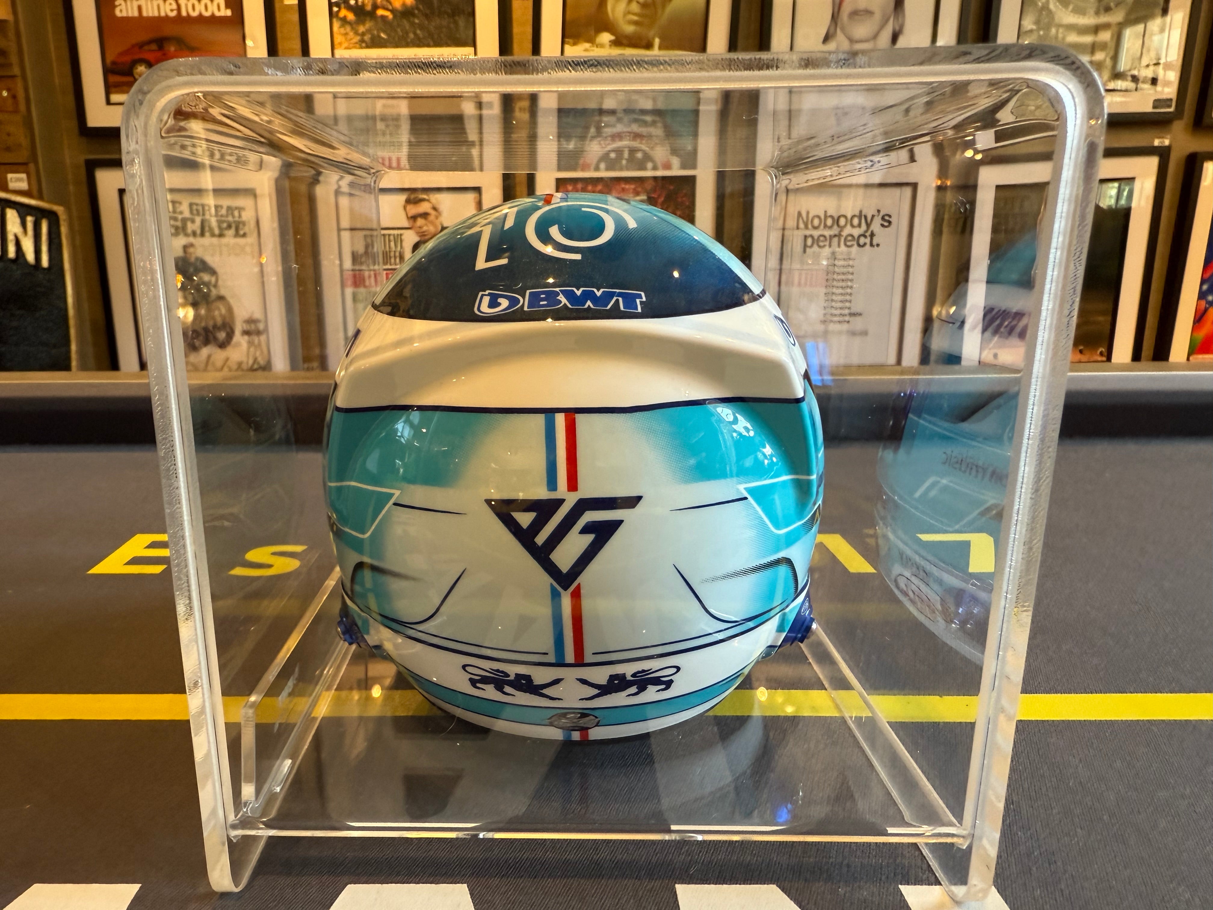 Pierre Gasley Signed Half Scale Helmet in Display Case