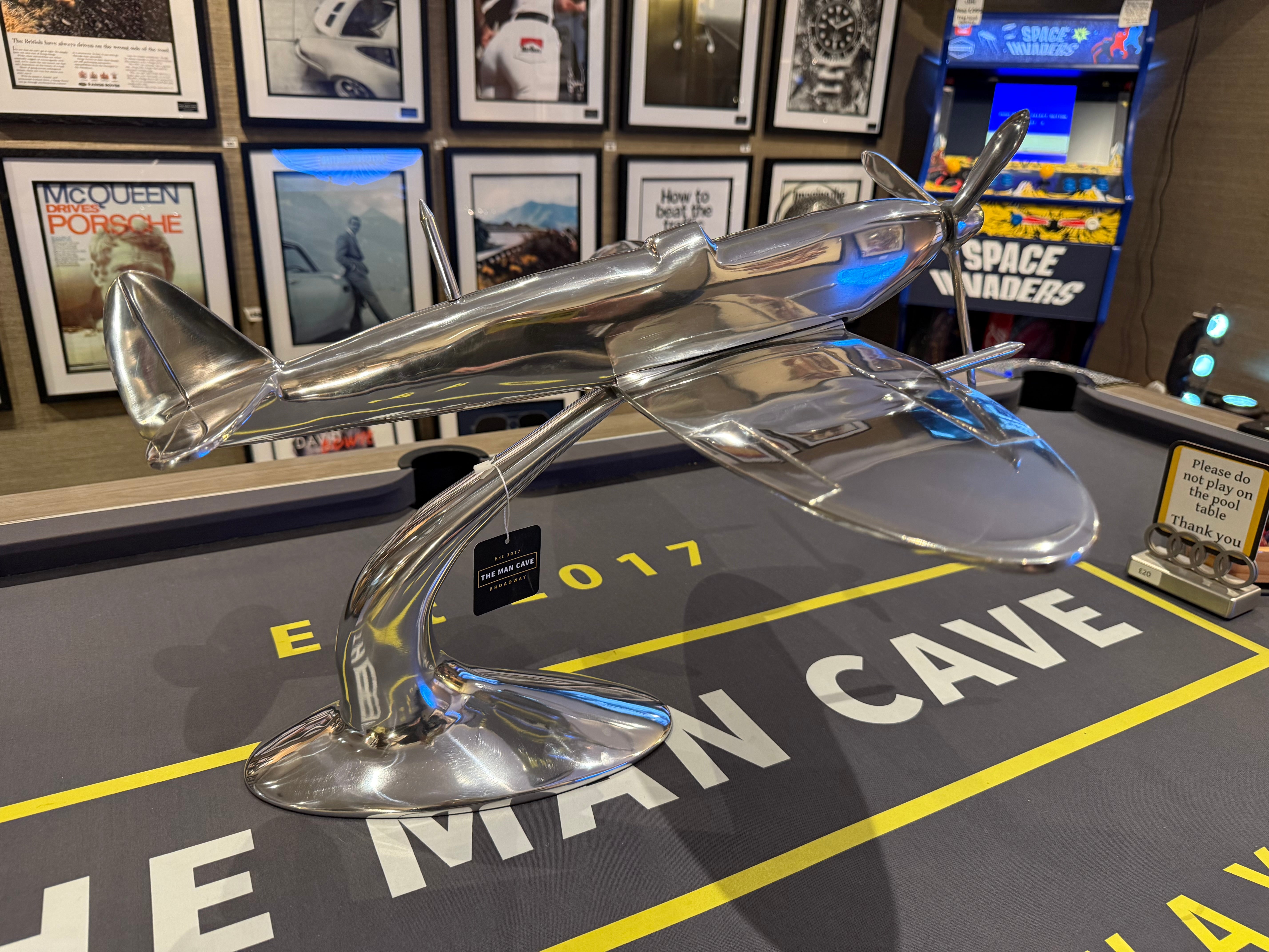 Large Polished Metal Spitfire
