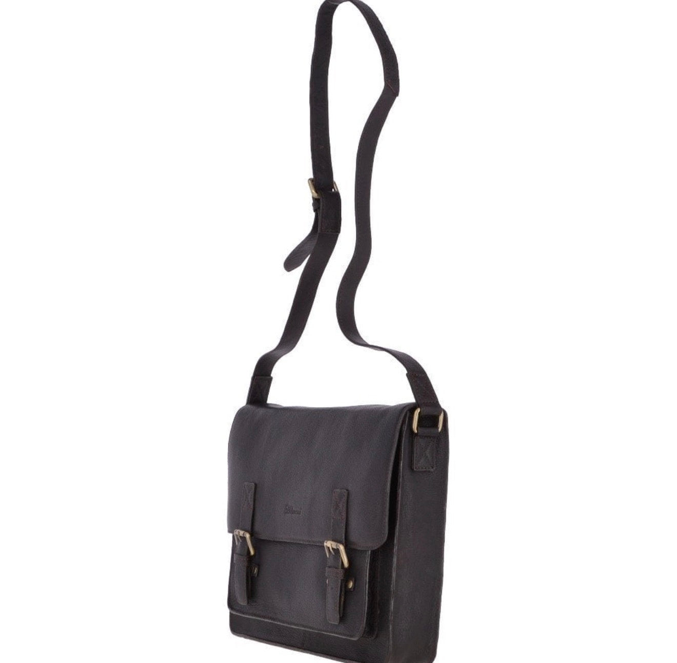 VEGAN LEATHER MESSENGER LAPTOP BAG (Brown Josh)