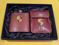 HIP FLASK / KEY POUCH / GIFT SET / RFID / PORSCHE / LAMBORGHINI / FERRAI / KEY RING / SOFT LEATHER