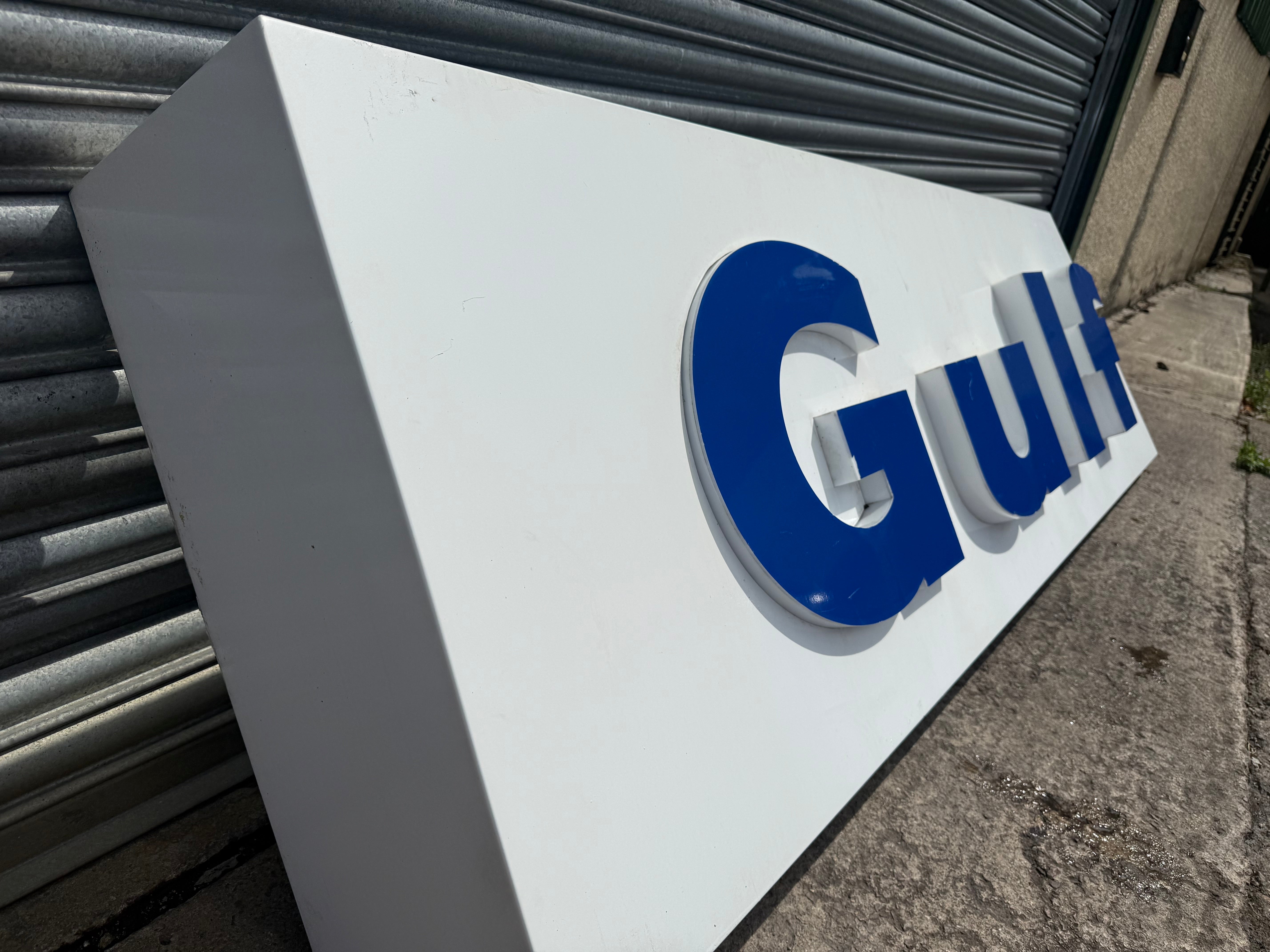 HUGE Original Gulf Petrol Station Canopy Sign