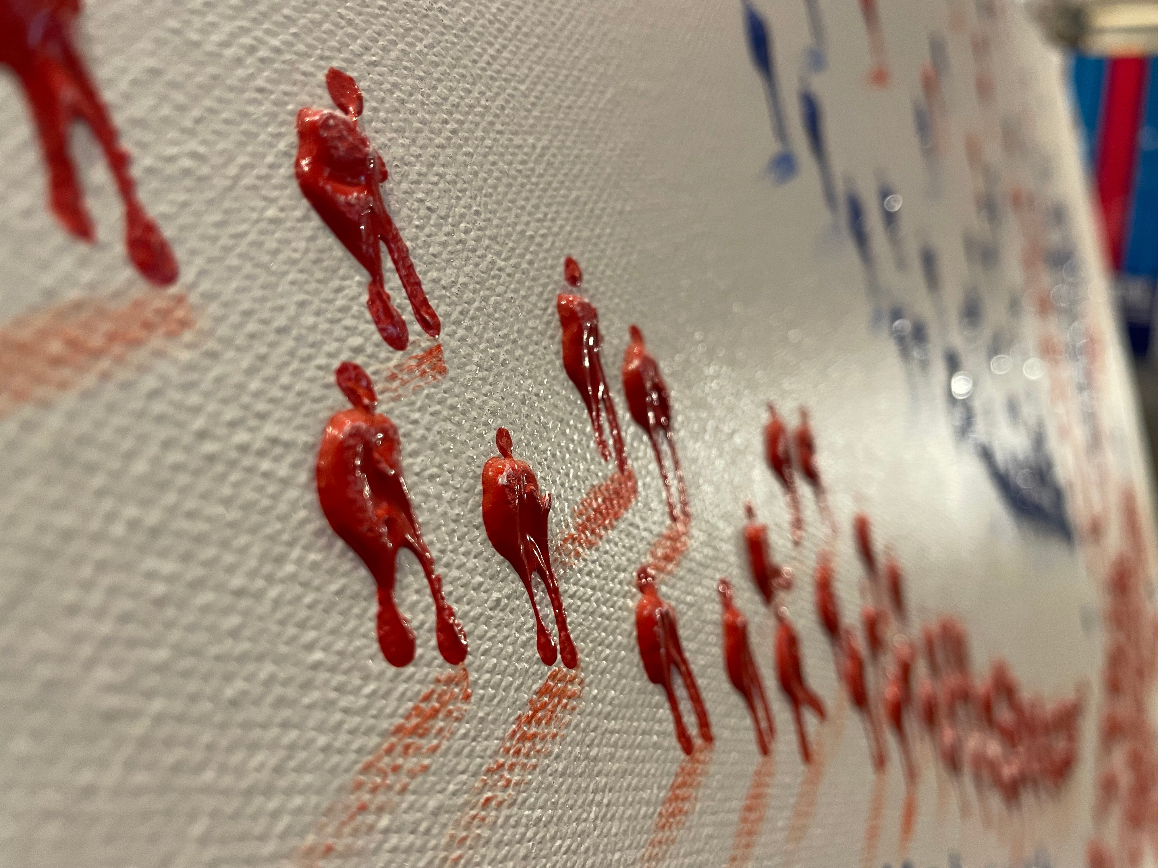 Minimalist Union Jack Hand Painted People Art
