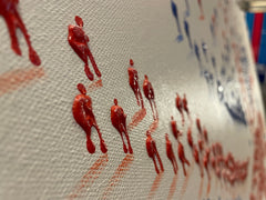 Minimalist Union Jack Hand Painted People Art