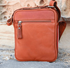 MENS LUXURY SOFT LEATHER SMALL CROSS BODY BAG NAPSAC