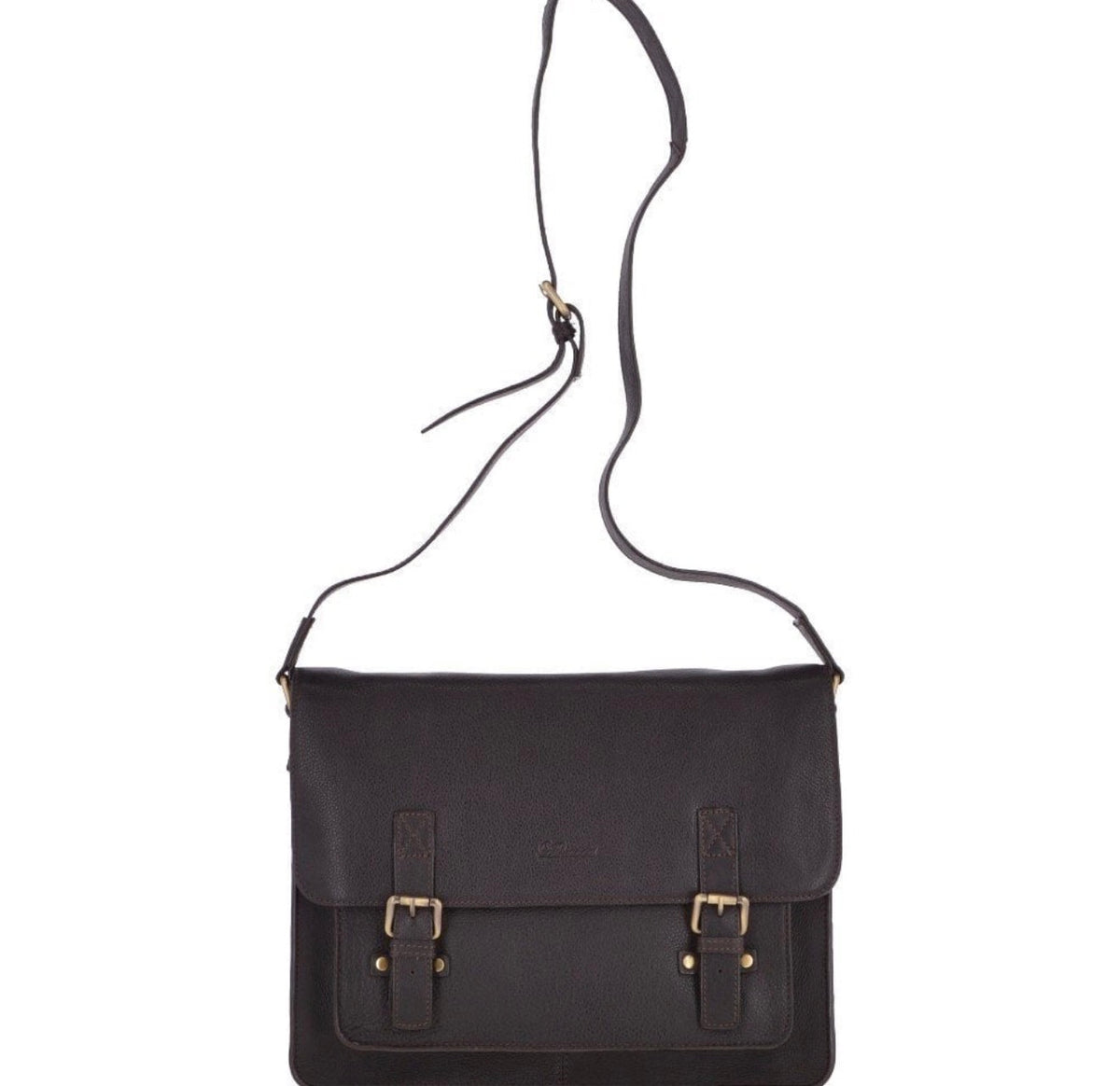 VEGAN LEATHER MESSENGER LAPTOP BAG (Brown Josh)