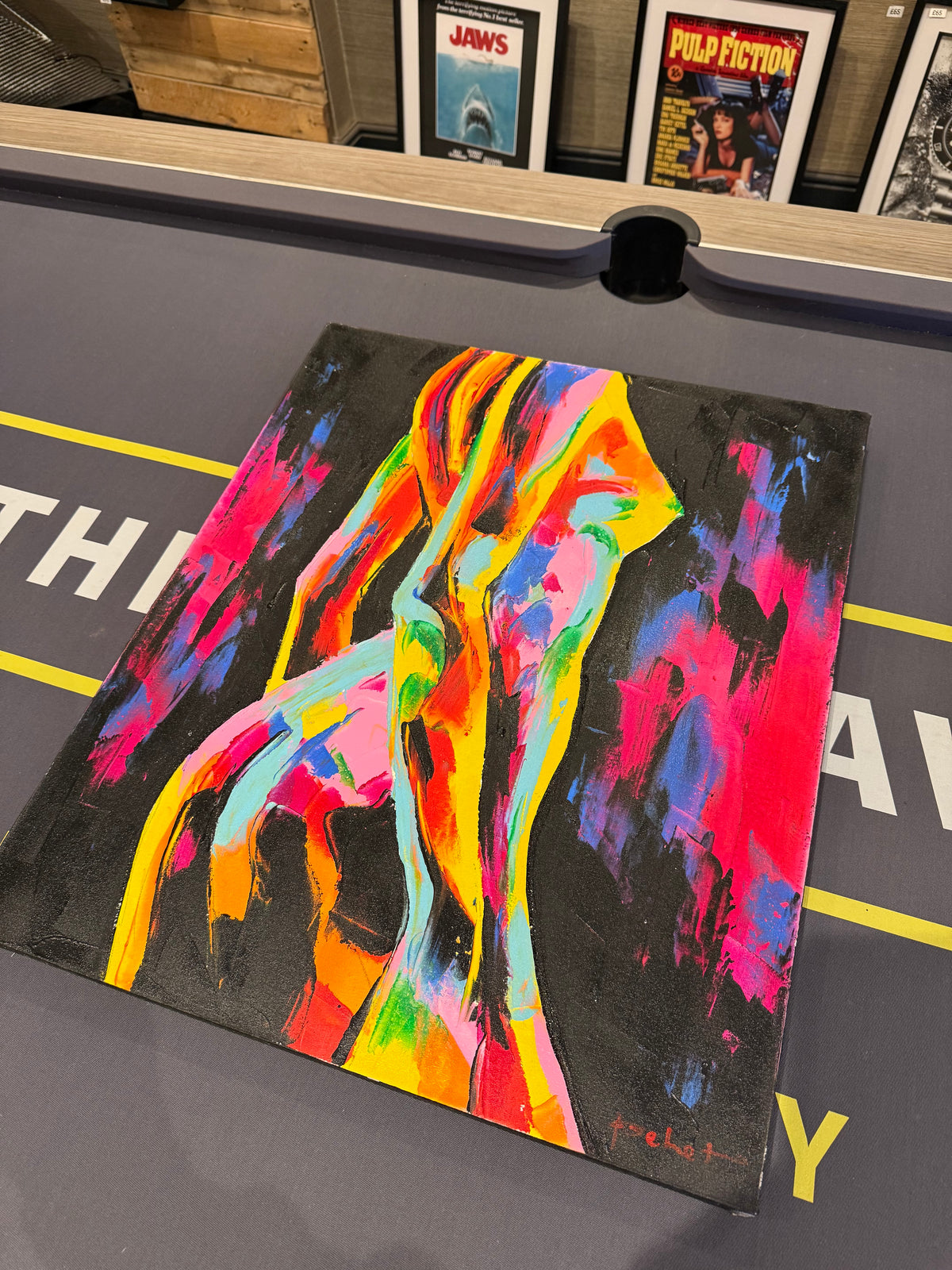 ‘Naked Neon’ Abstract Hand Painted Artwork