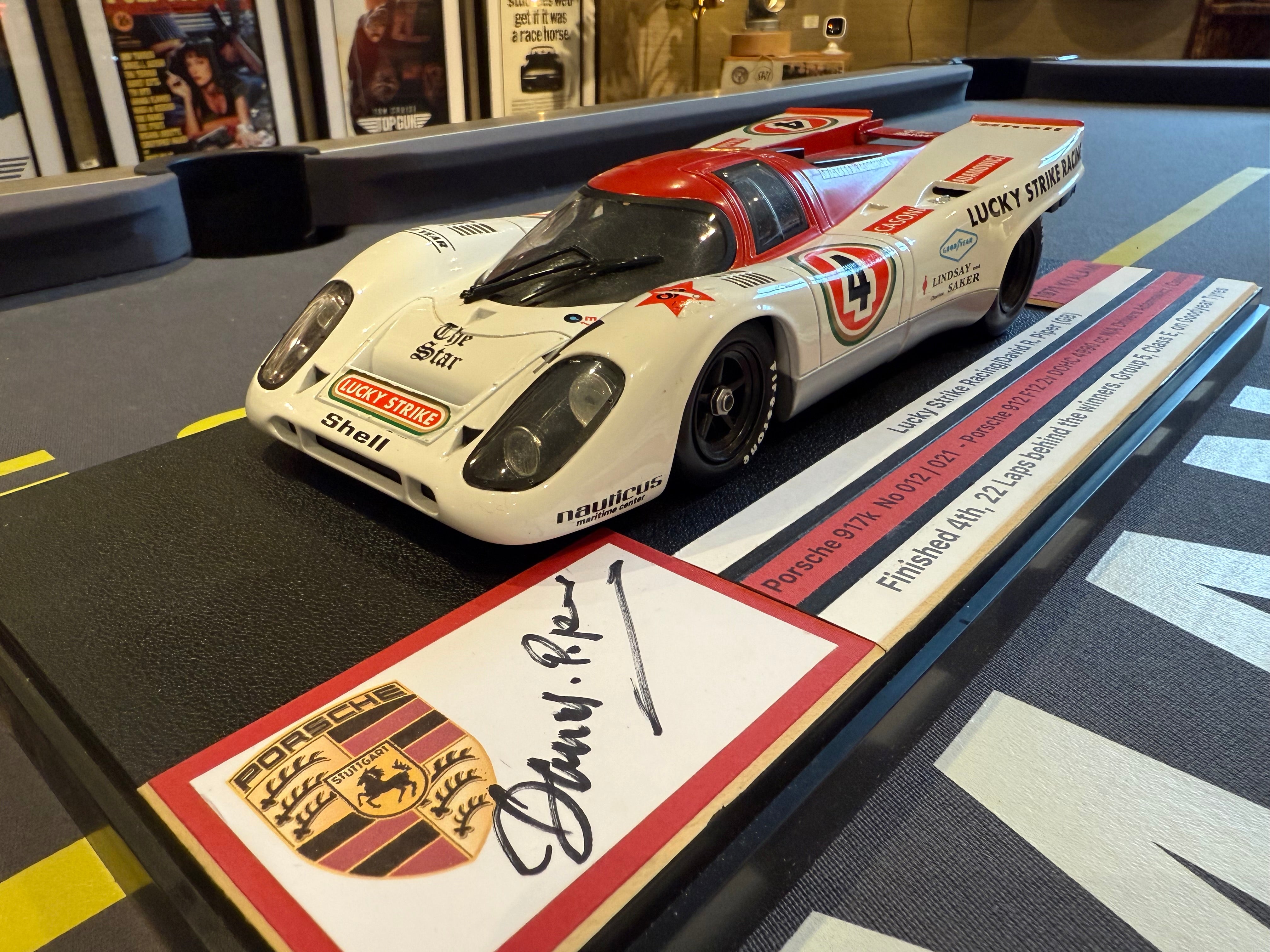 David Piper Signed Porsche 917K ‘Lucky Strike’ 1:18 Scale Display Piece