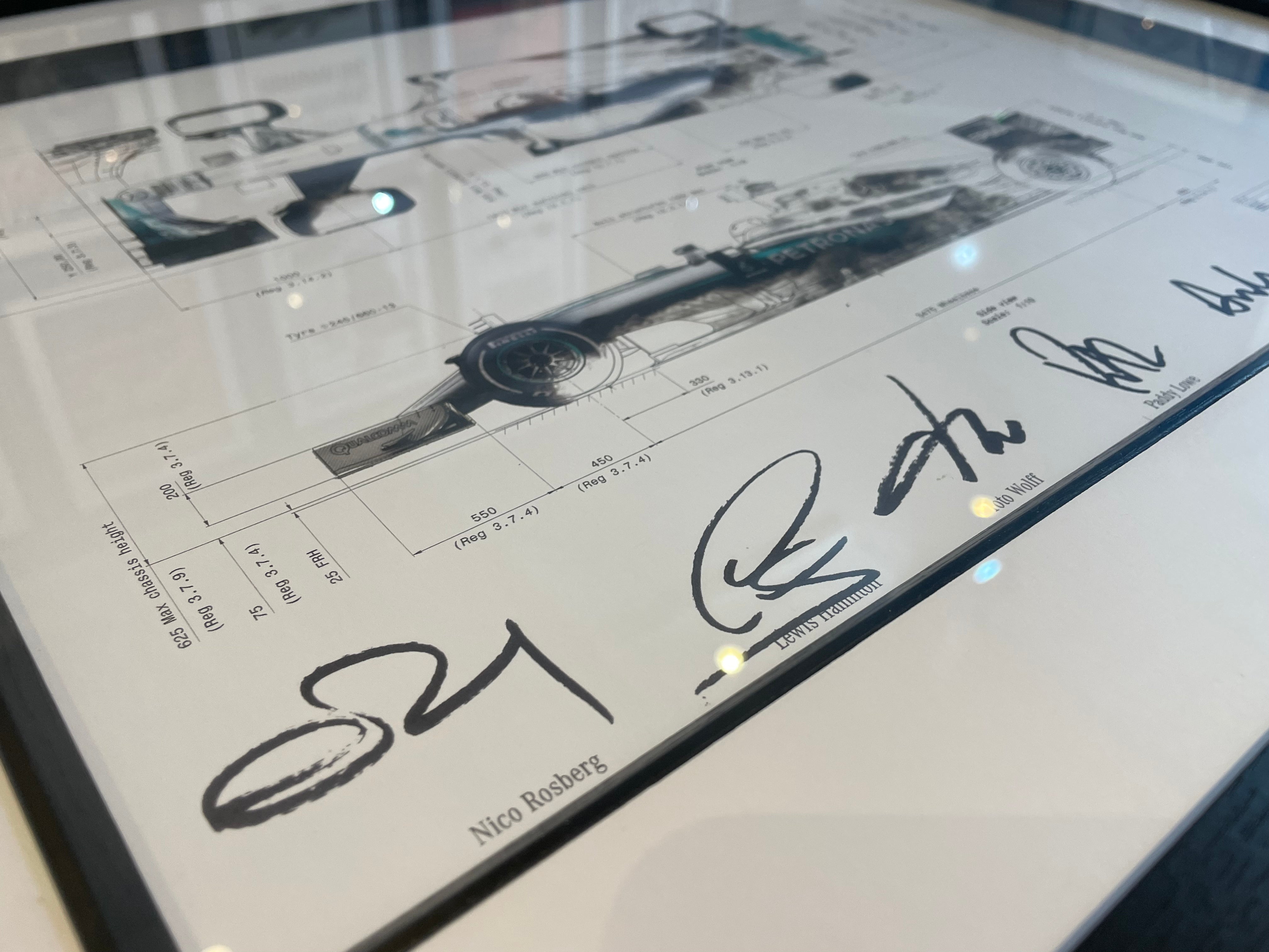 Mercedes F1 Framed Blueprints