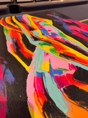 ‘Naked Neon’ Abstract Hand Painted Artwork