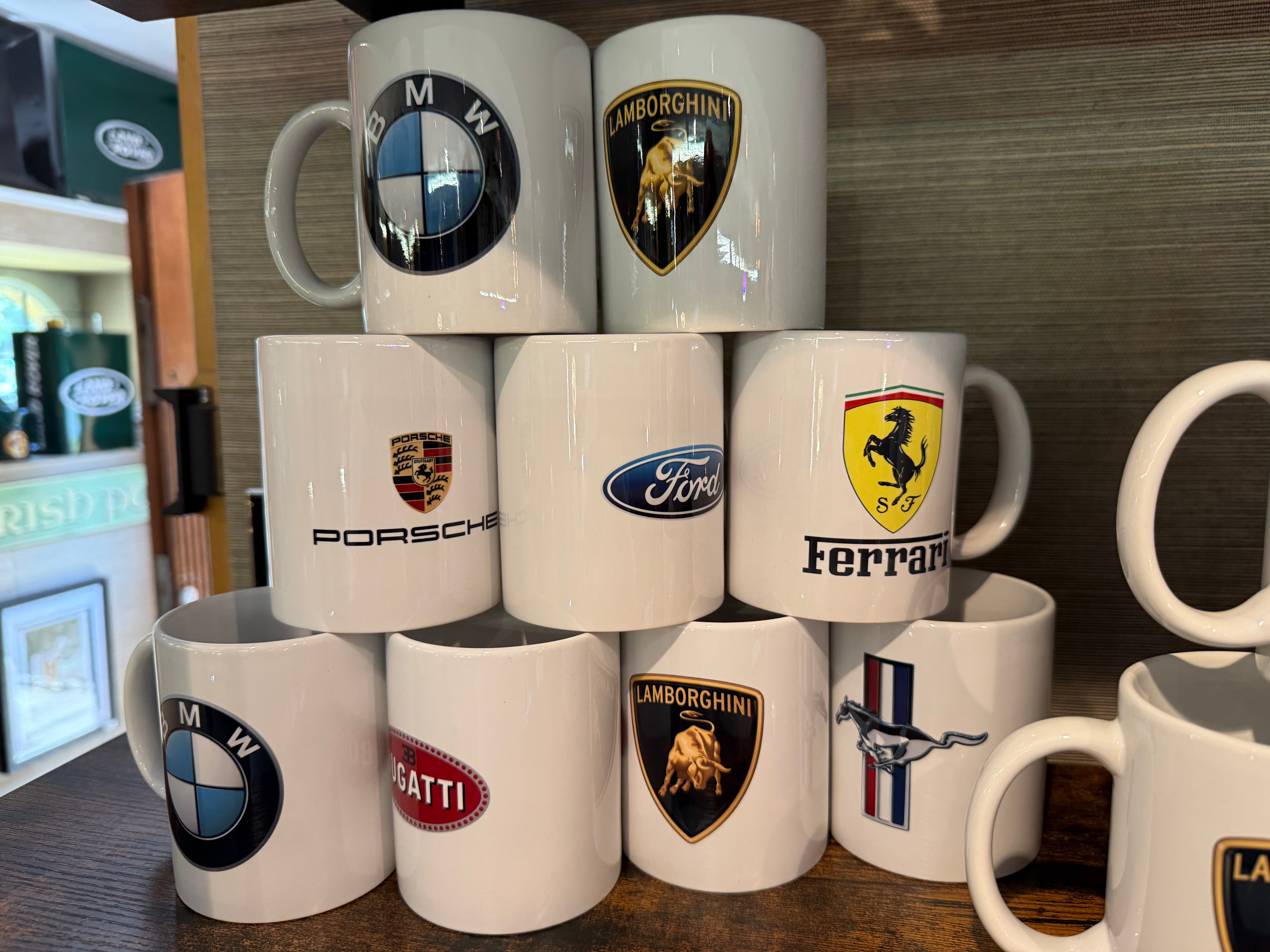 CAR MARQUE MUGS SUPER CAR CUPS